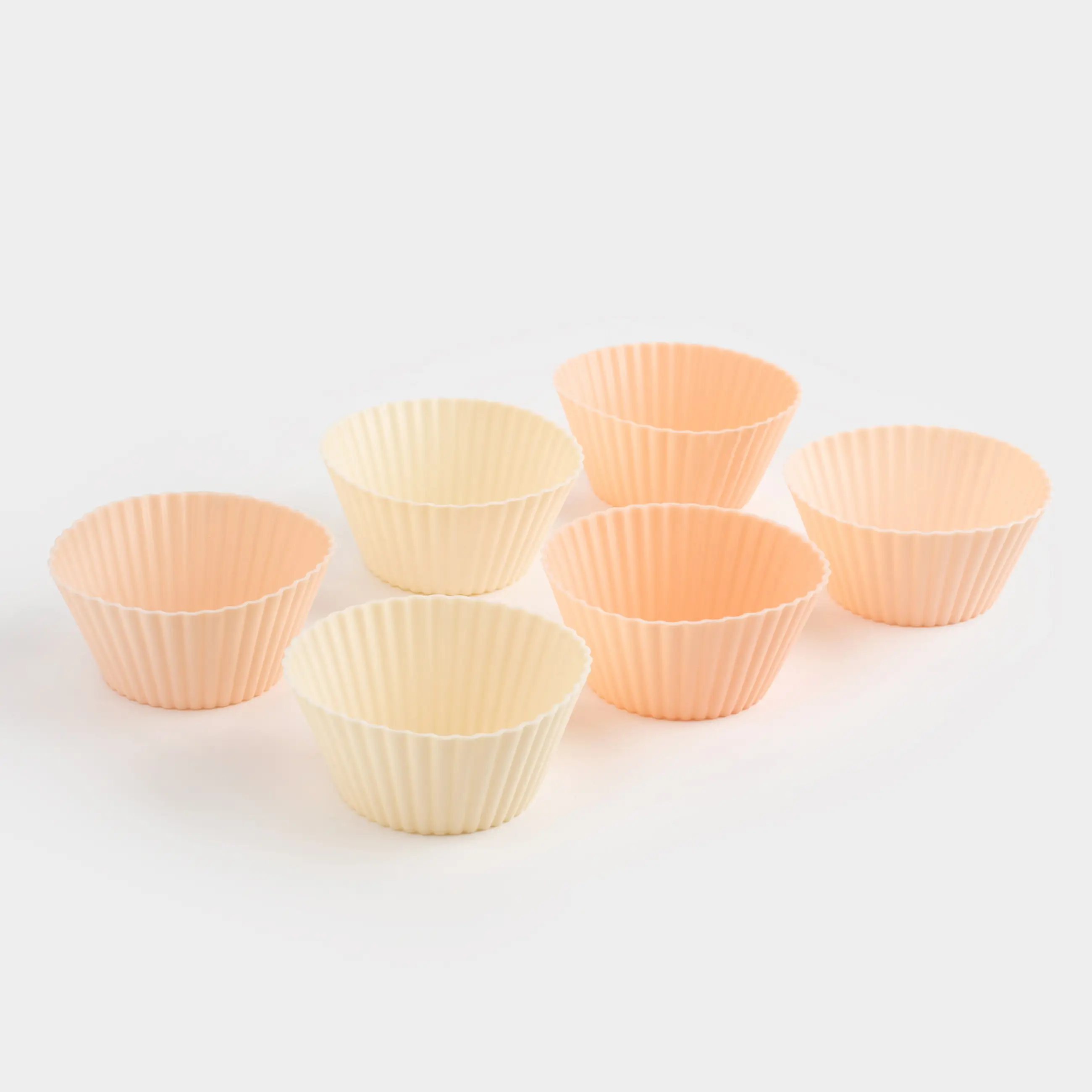 Cupcake baking dish, 7x3 cm, 6 pcs, silicone, beige, Bakery