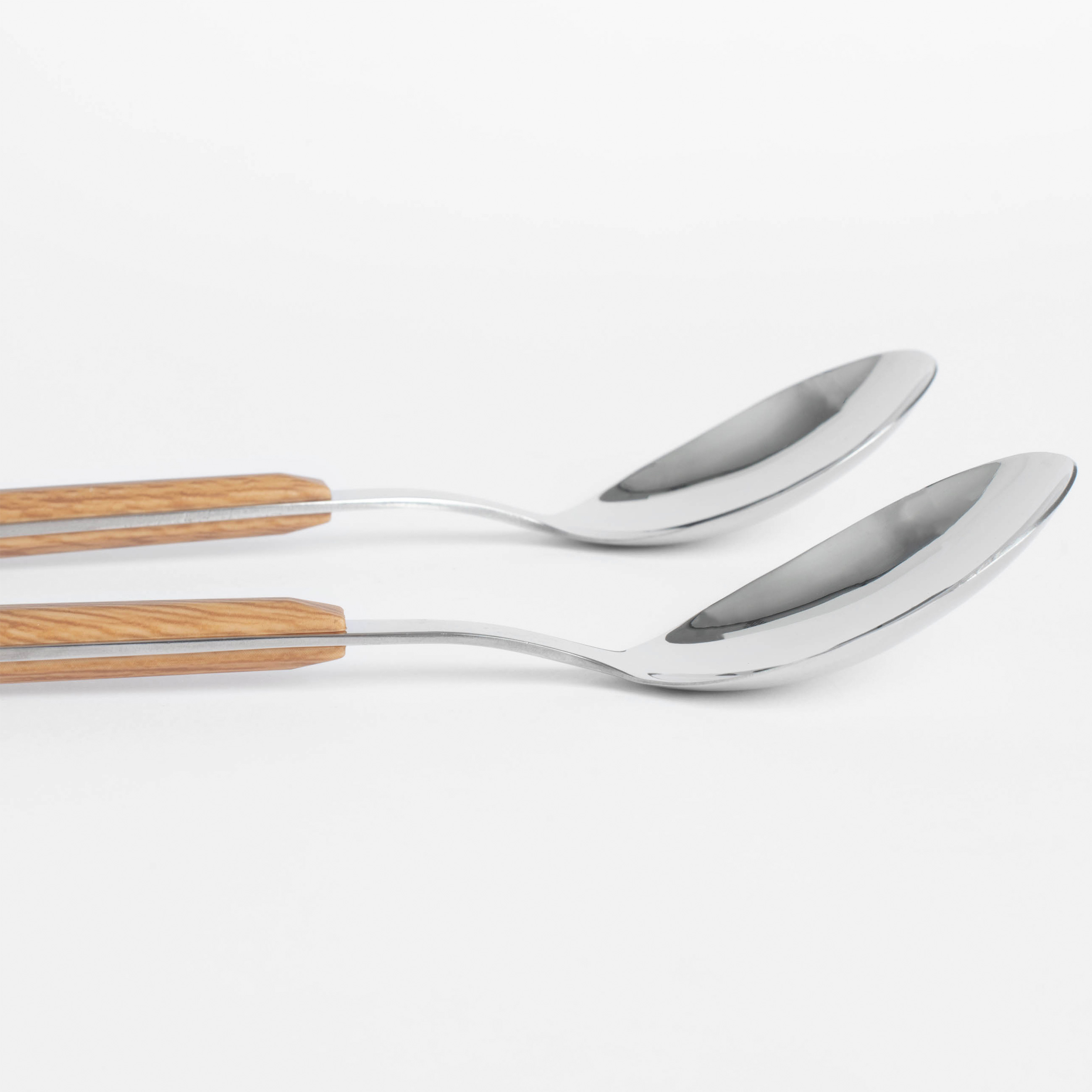 Tea spoon, 2 pcs, steel/plastic, brown, Prague, image-3