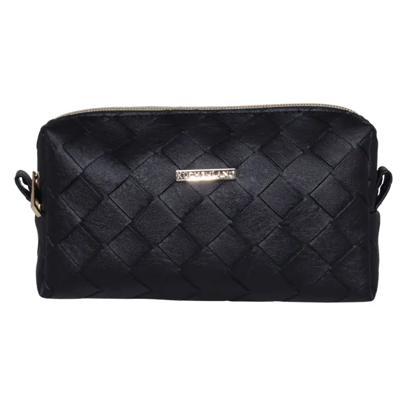 Cosmetic bag, 20x10 cm, polyurethane, black, Sennit ,image-0