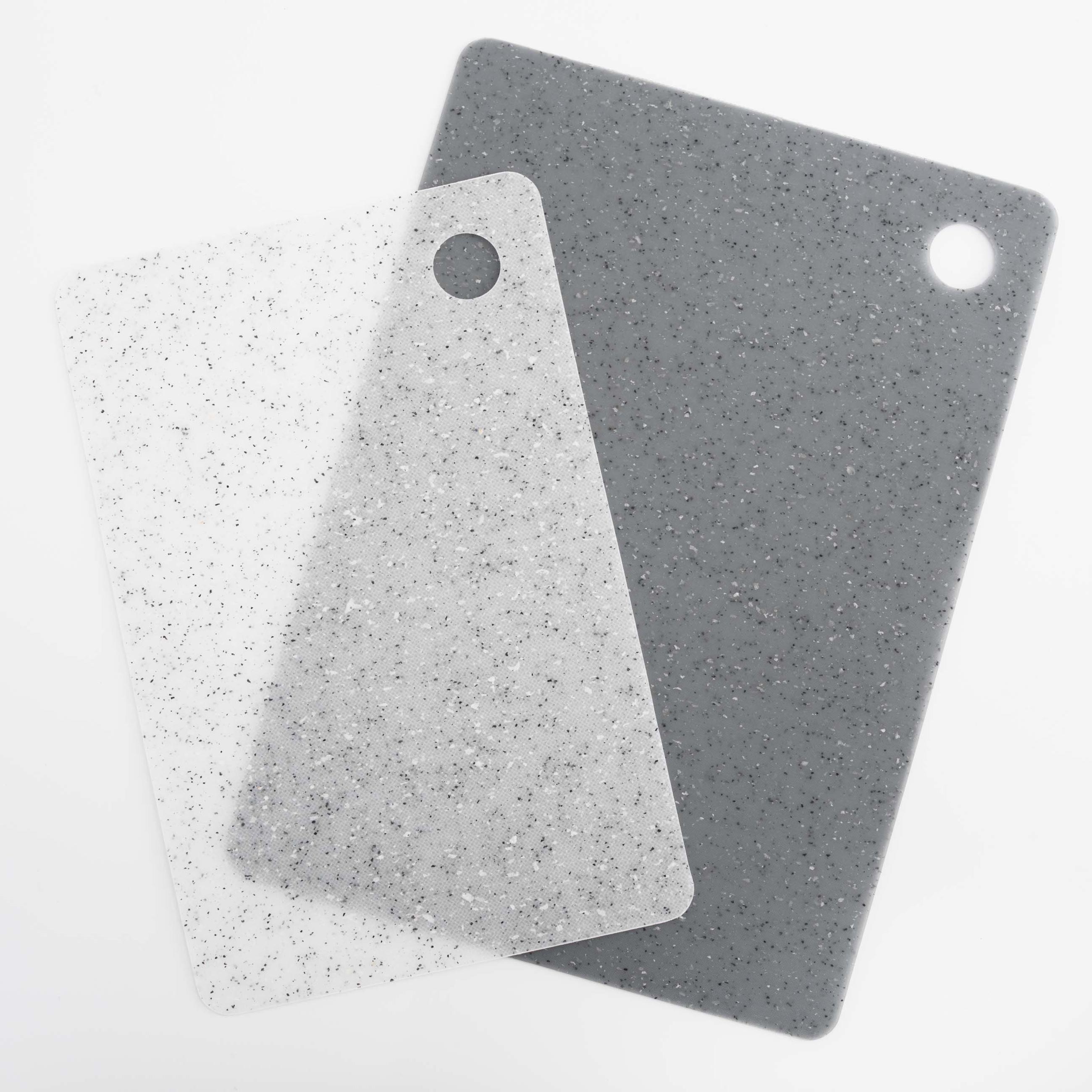 Cutting board, 19/24 cm, 2 pcs, plastic, rectangular, gray, speckled, Speck, image-1