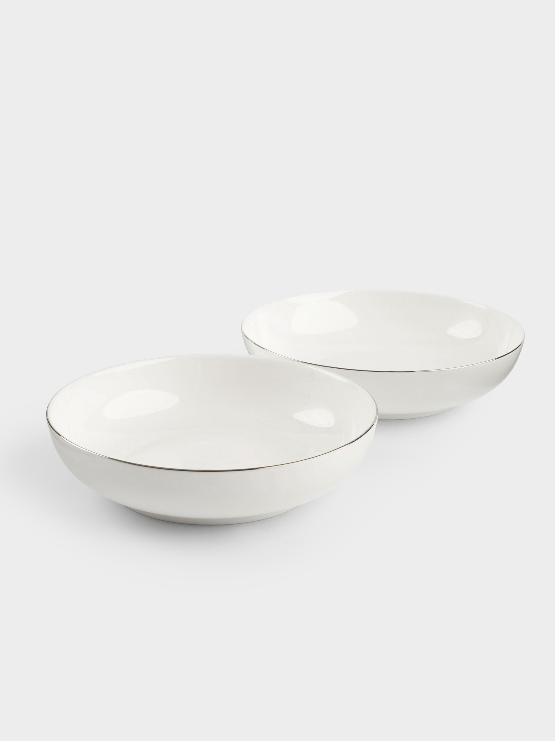 Soup plate, 20x4 cm, 2 pieces, porcelain F, white, Ideal silver, image-2