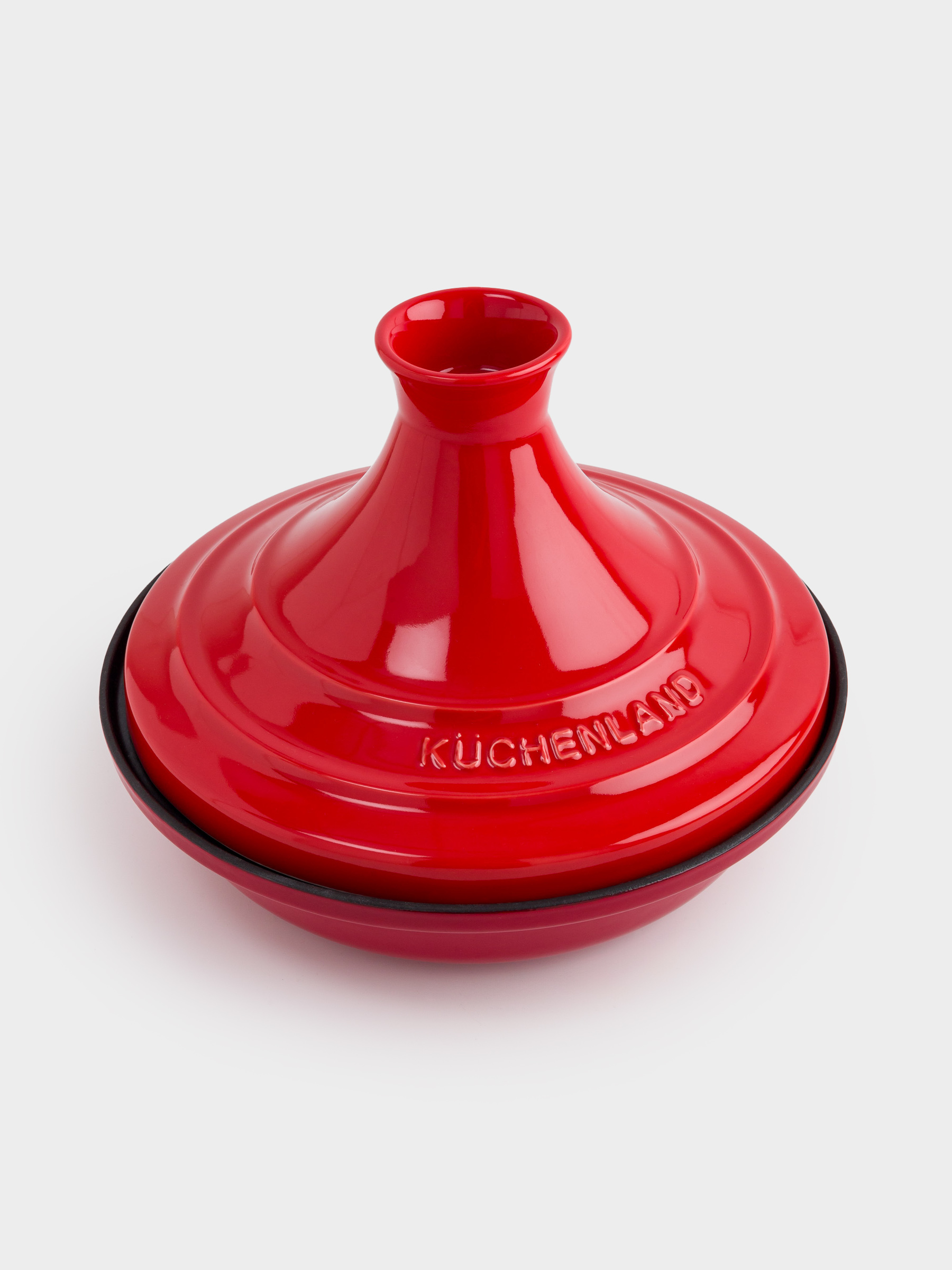 Tagine, 28 cm, with lid, cast iron / ceramic, Red, Bright, image-1