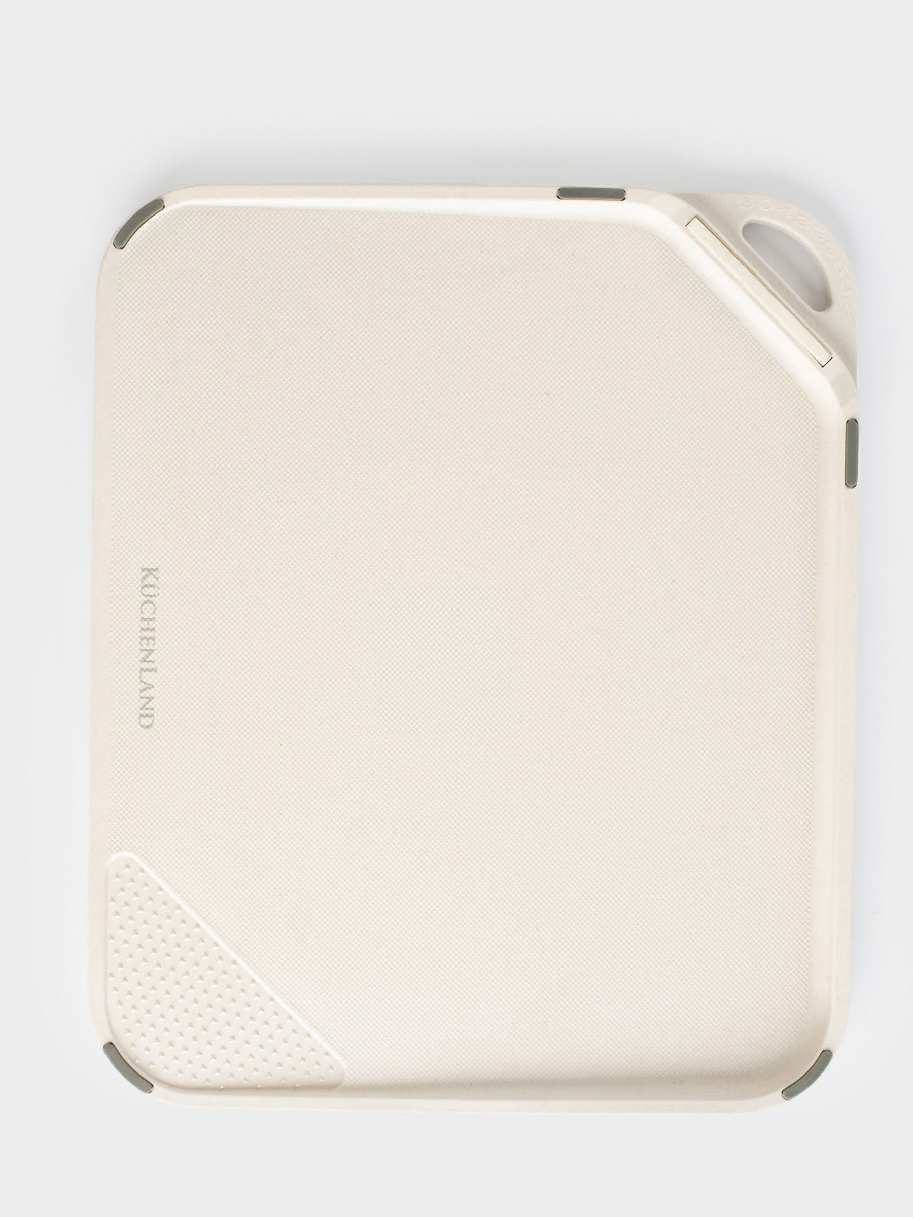 Cutting board, 23x28 cm, with sharpener / garlic grater, plastic, beige, Soft kitchen, image-0