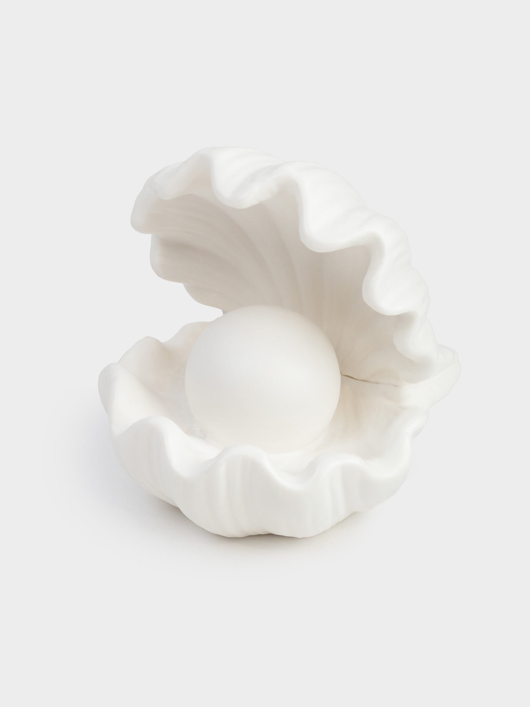 Decorative lamp, 10x11 cm, porcelain P, white, Shell with pearl, Tridacna, image-2