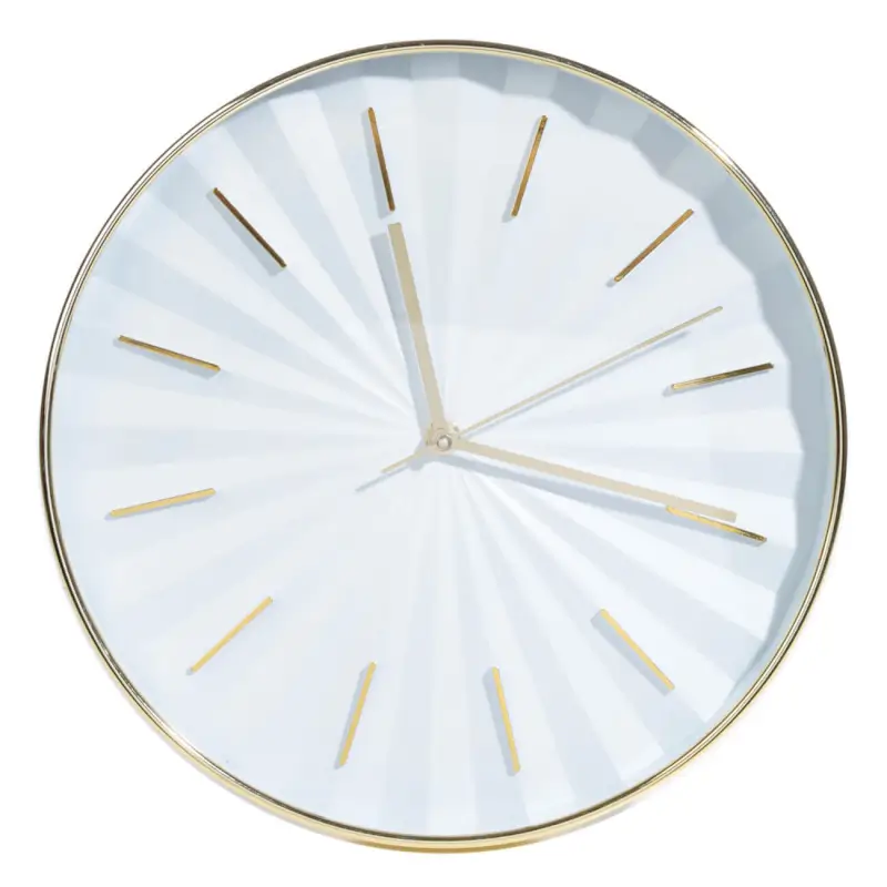 Wall clock, 30 cm, plastic, round, golden white, Fantastic gold