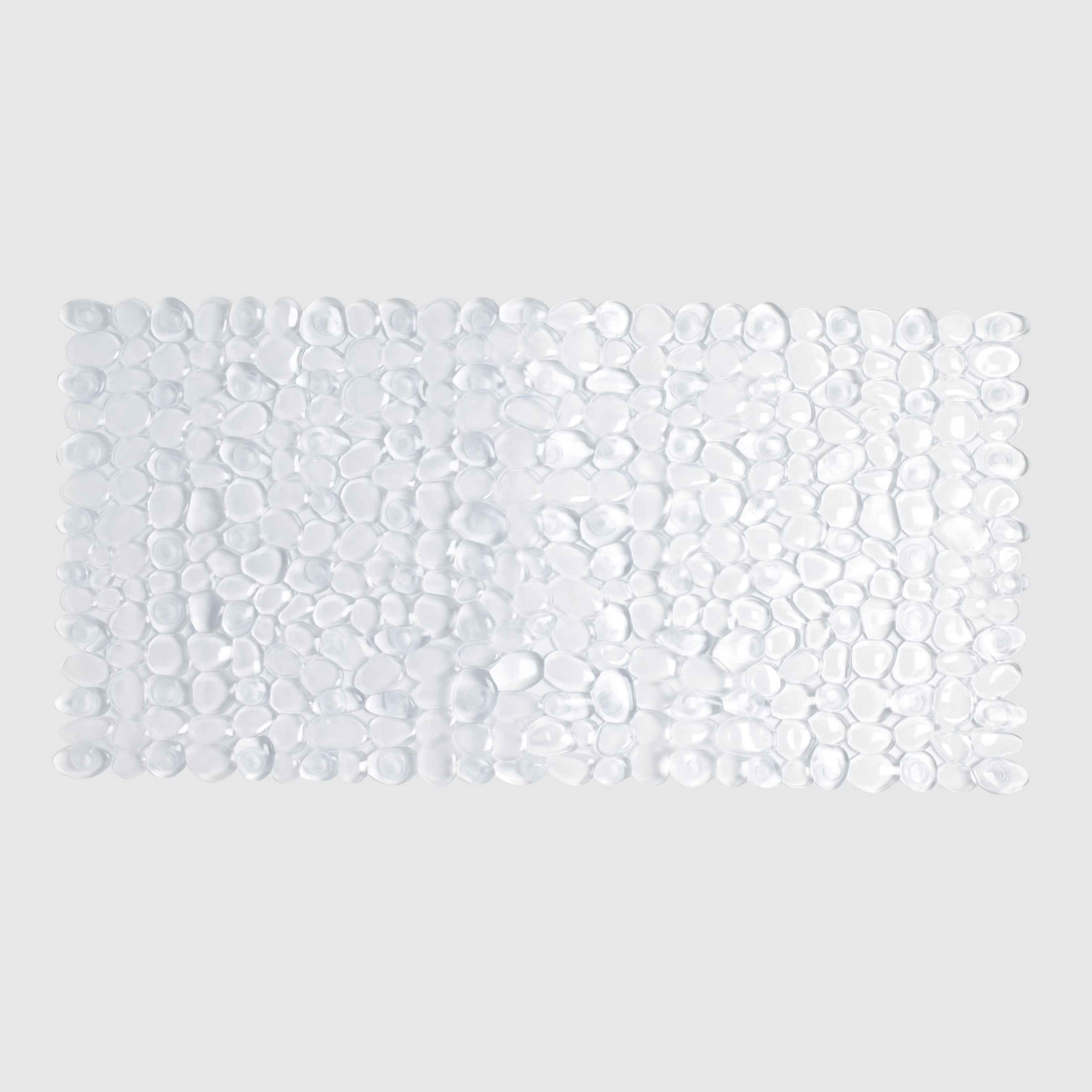 Bath/shower mat, 35x70 cm, with suction cups, PVC, Rectangular, White, Stones, Pebble, image-0