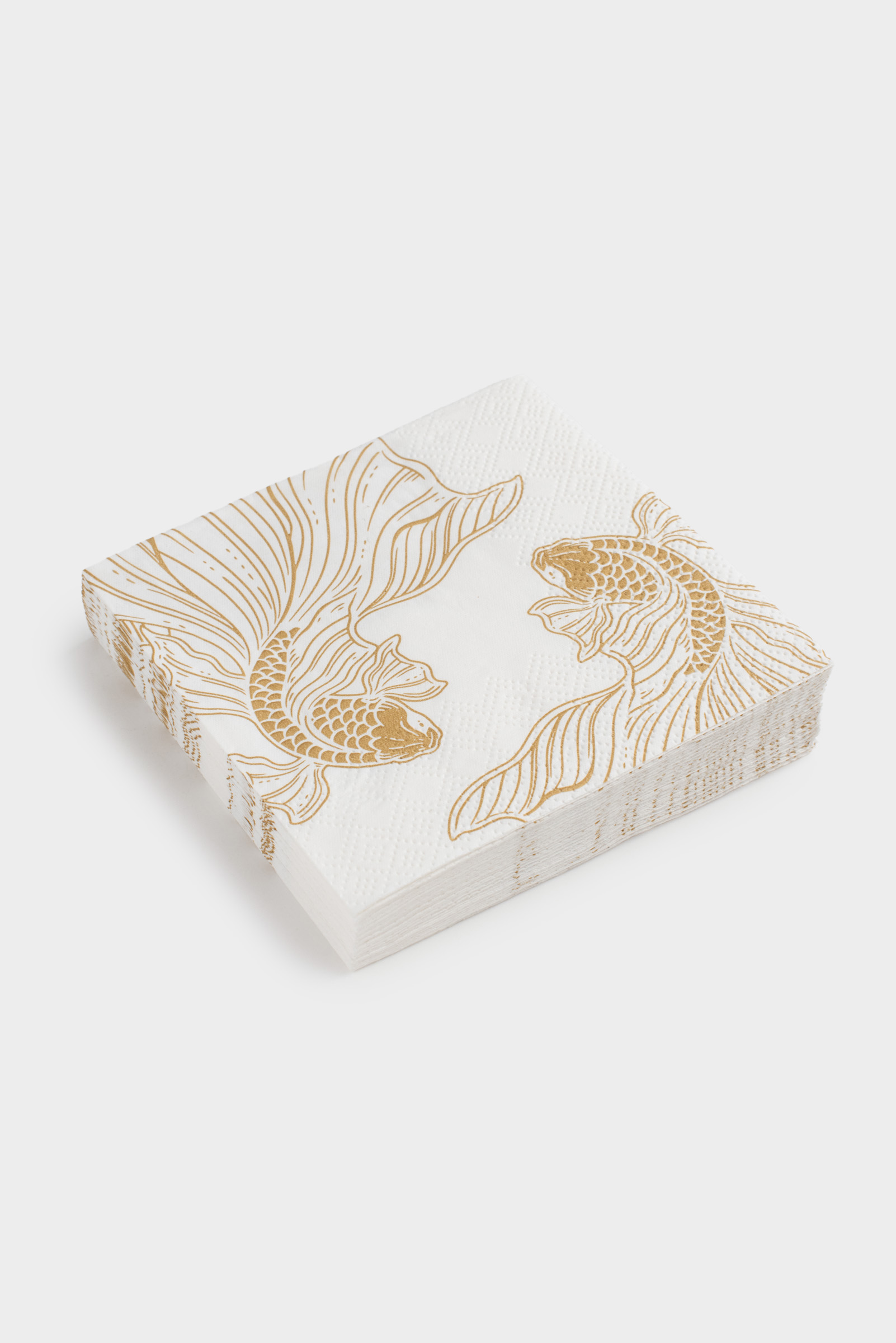 Paper napkins, 21x21 cm, 20 pcs, square, white, Fish, Goldfish, image-1