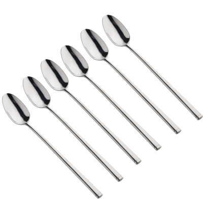Tea spoon, 6 pcs, with long handle, steel, Madrid ,image-0