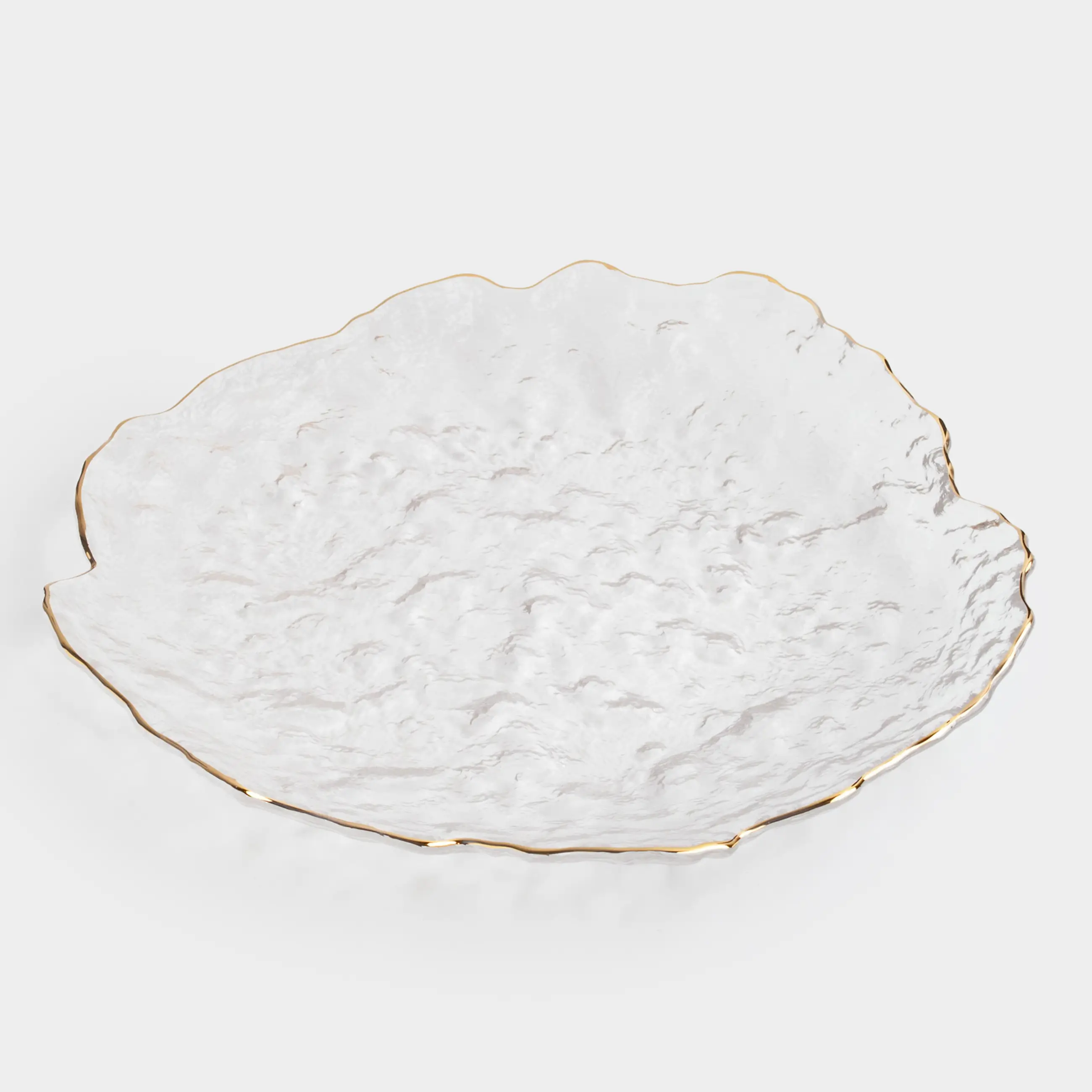 Dish, 30 cm, glass, with golden edging, Nautilus gold, image-0