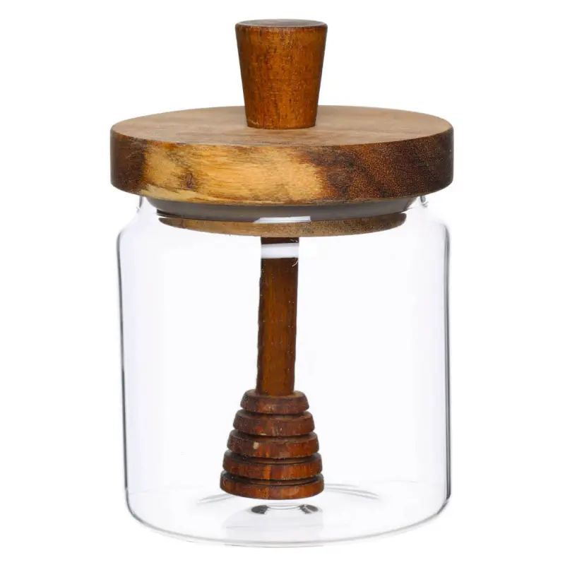 Honey jar, 400 ml, with spoon, Used glass, Noble tree