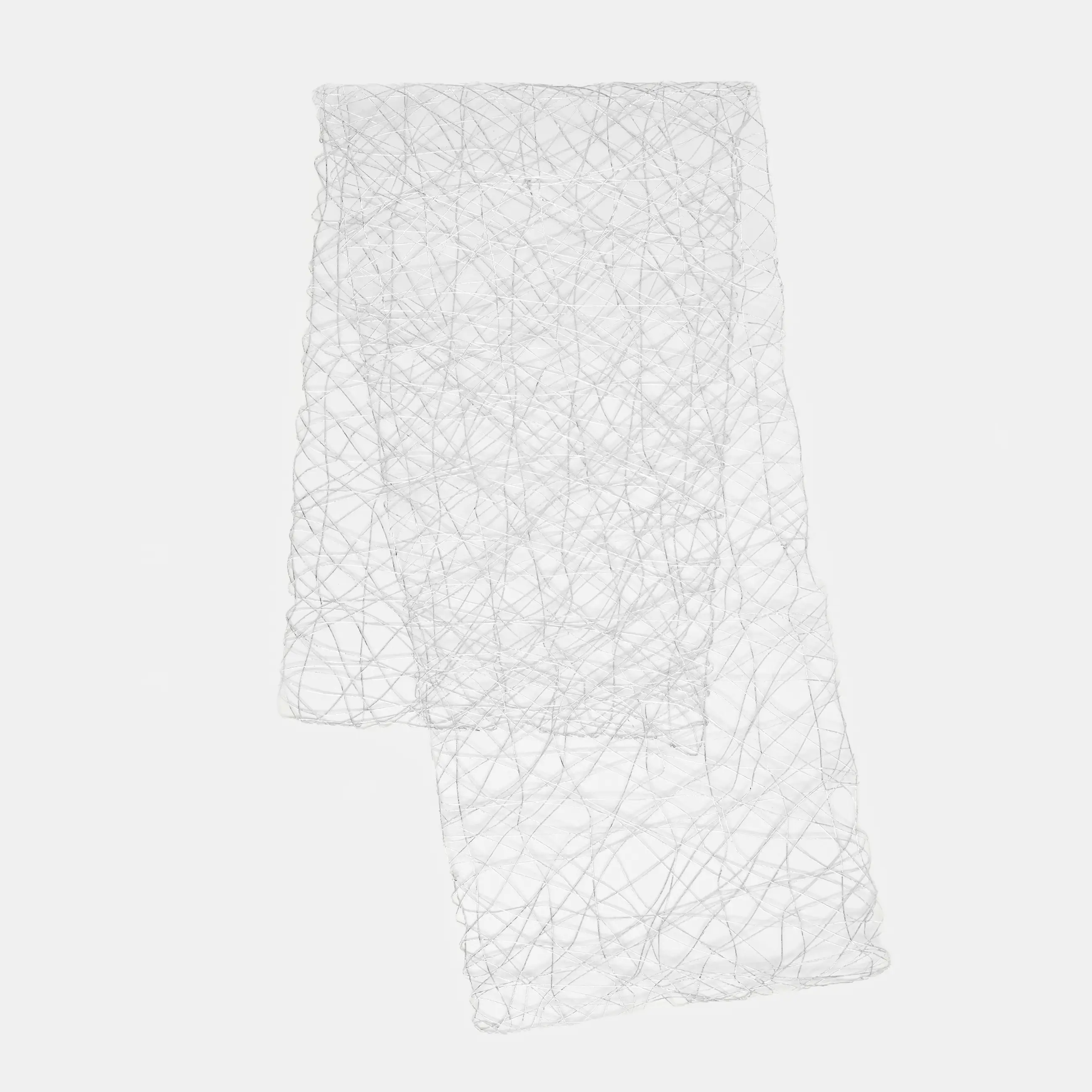 Table runner, 40x160 cm, cellulose / PET, silver, Cobweb, Azhur Grid