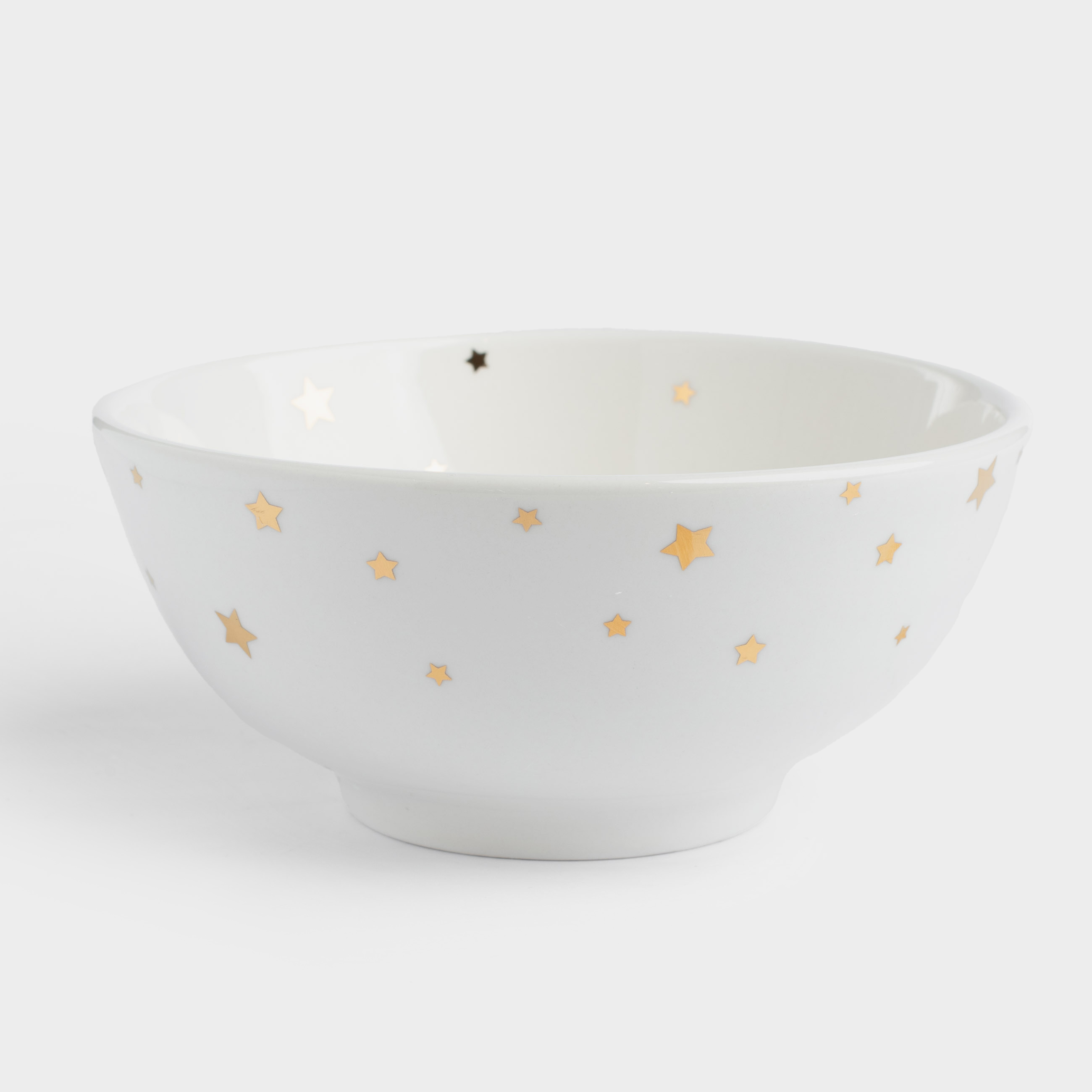 Salad bowl, 18x8 cm, 1000 ml, porcelain P, white, Golden stars, Starlight