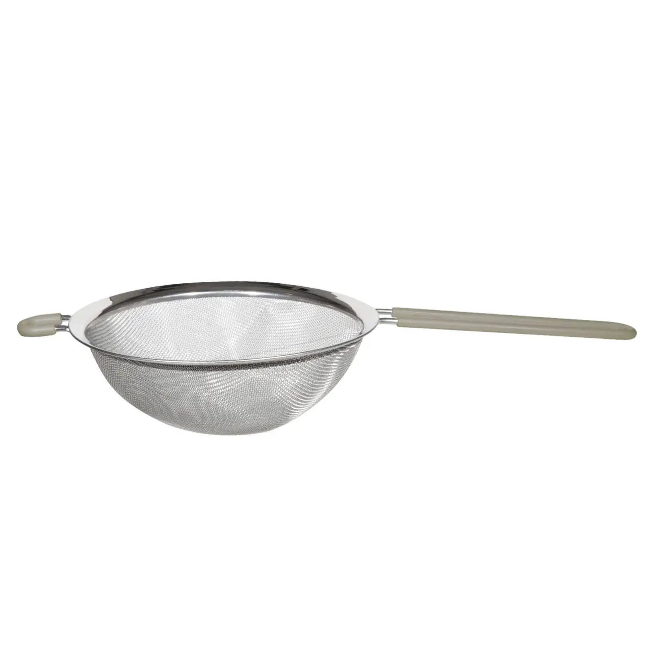 Strainer, 20 cm, with handle, steel / silicone, beige, Tammy, image-0