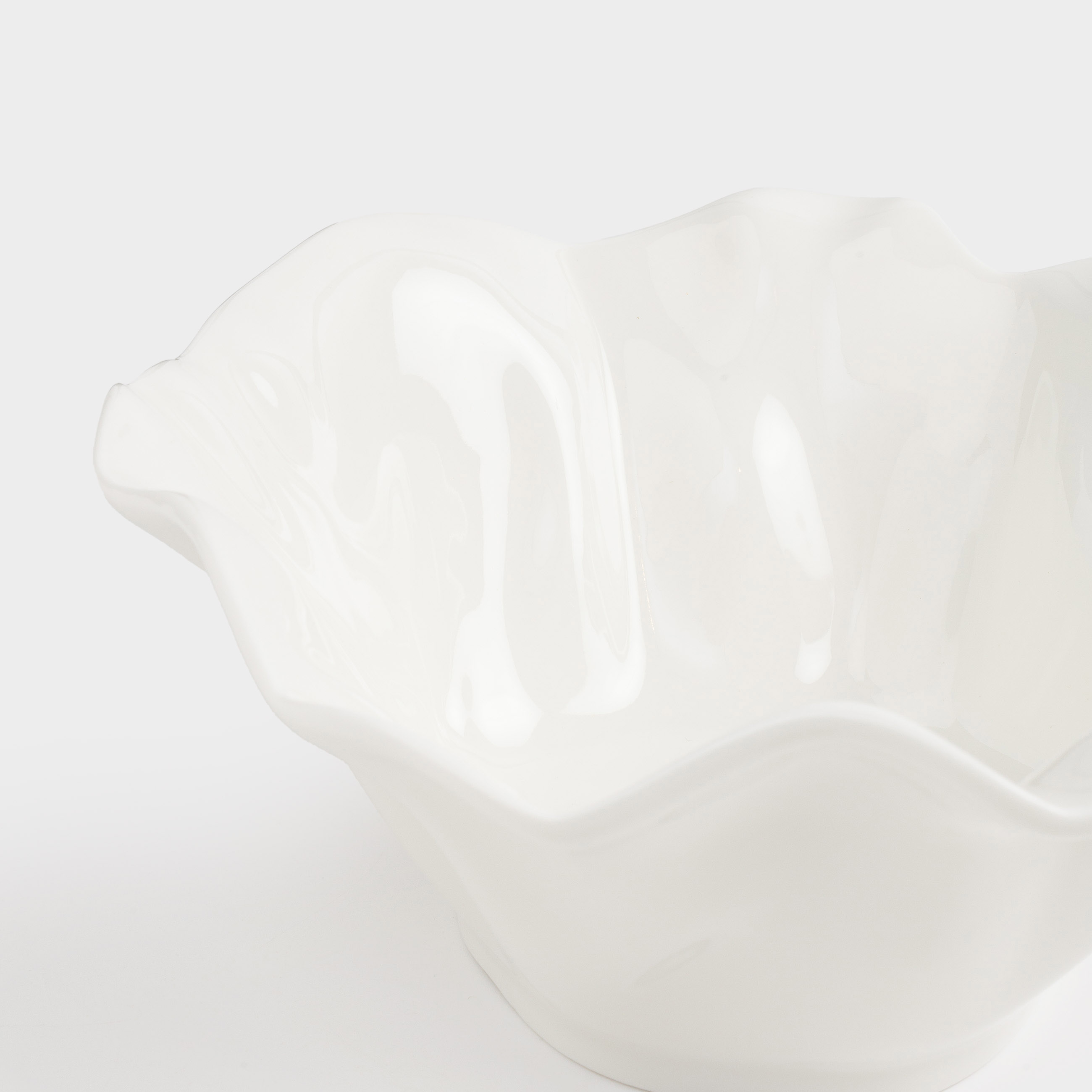 Salad bowl, 17x8 cm, 450 ml, porcelain N, milk, Crumpled effect, Crumple
