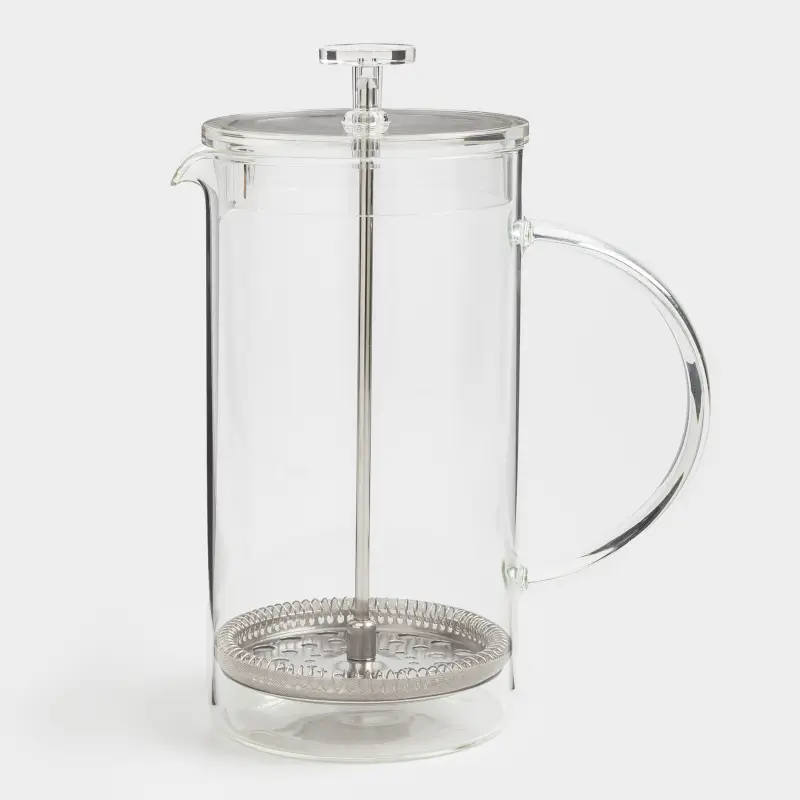 French press, 1 l, glass B / steel, Clear ,image-0