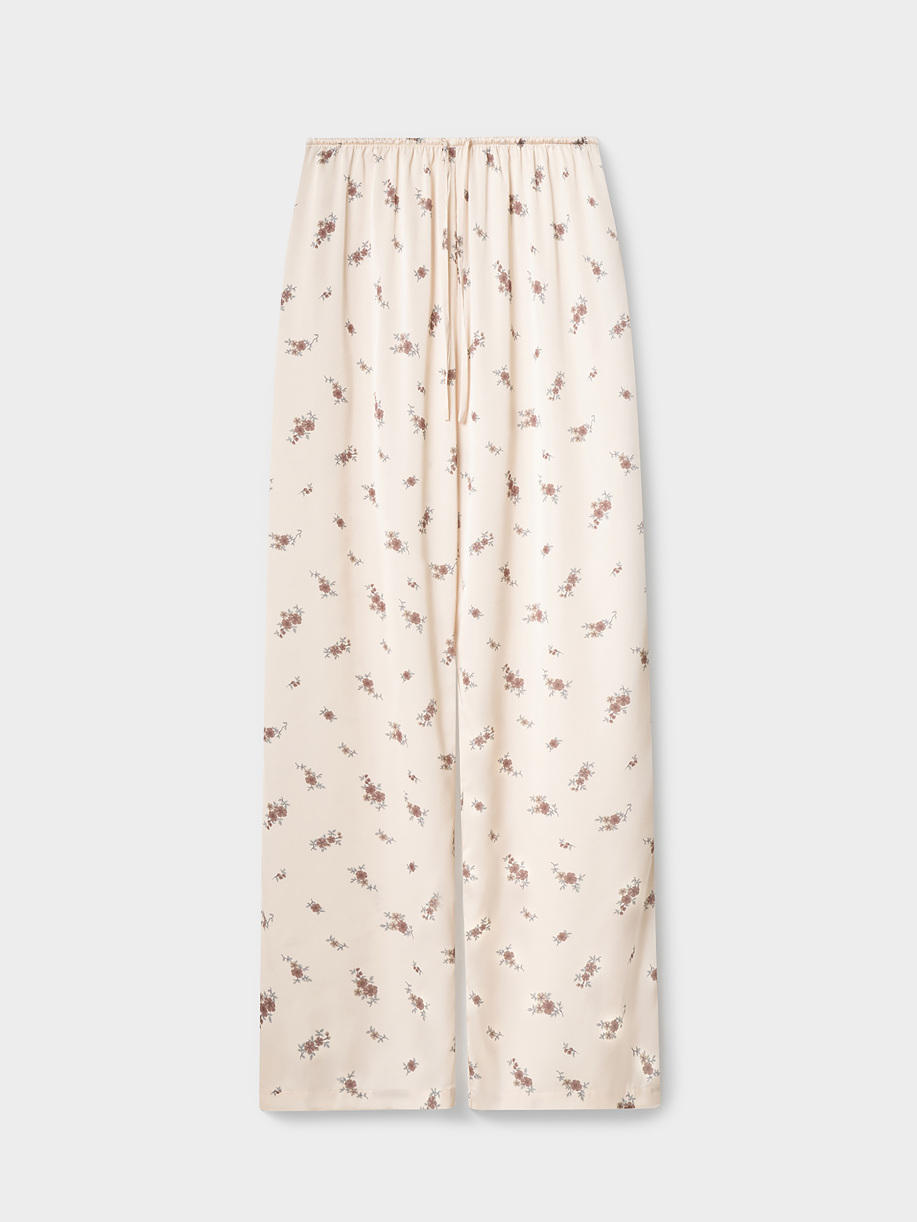 Women's trousers, homewear, size S, polyester, milky, Flowers, Roktania, image-5