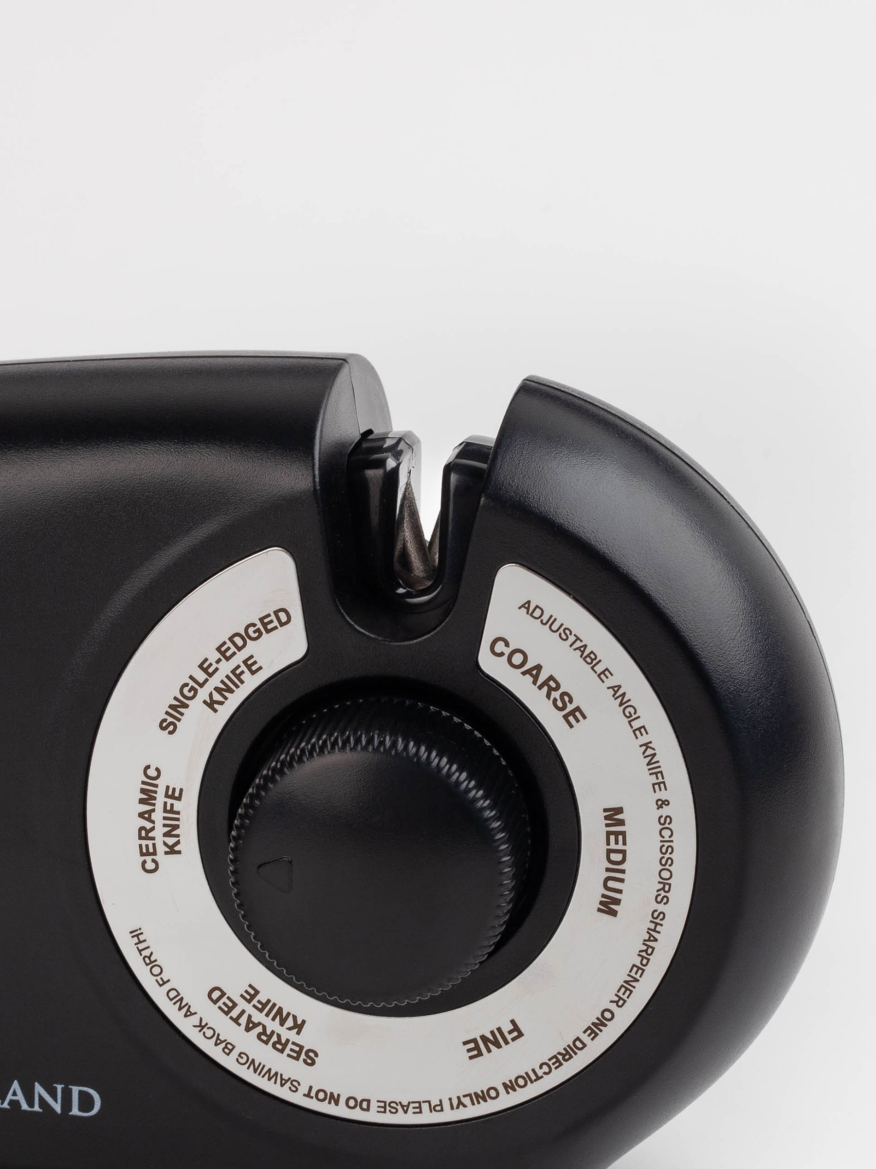 Knife and scissors sharpener, 24 cm, 3 stages/4 types of sharpening, plastic / ceramic, black, Liberica, image-1