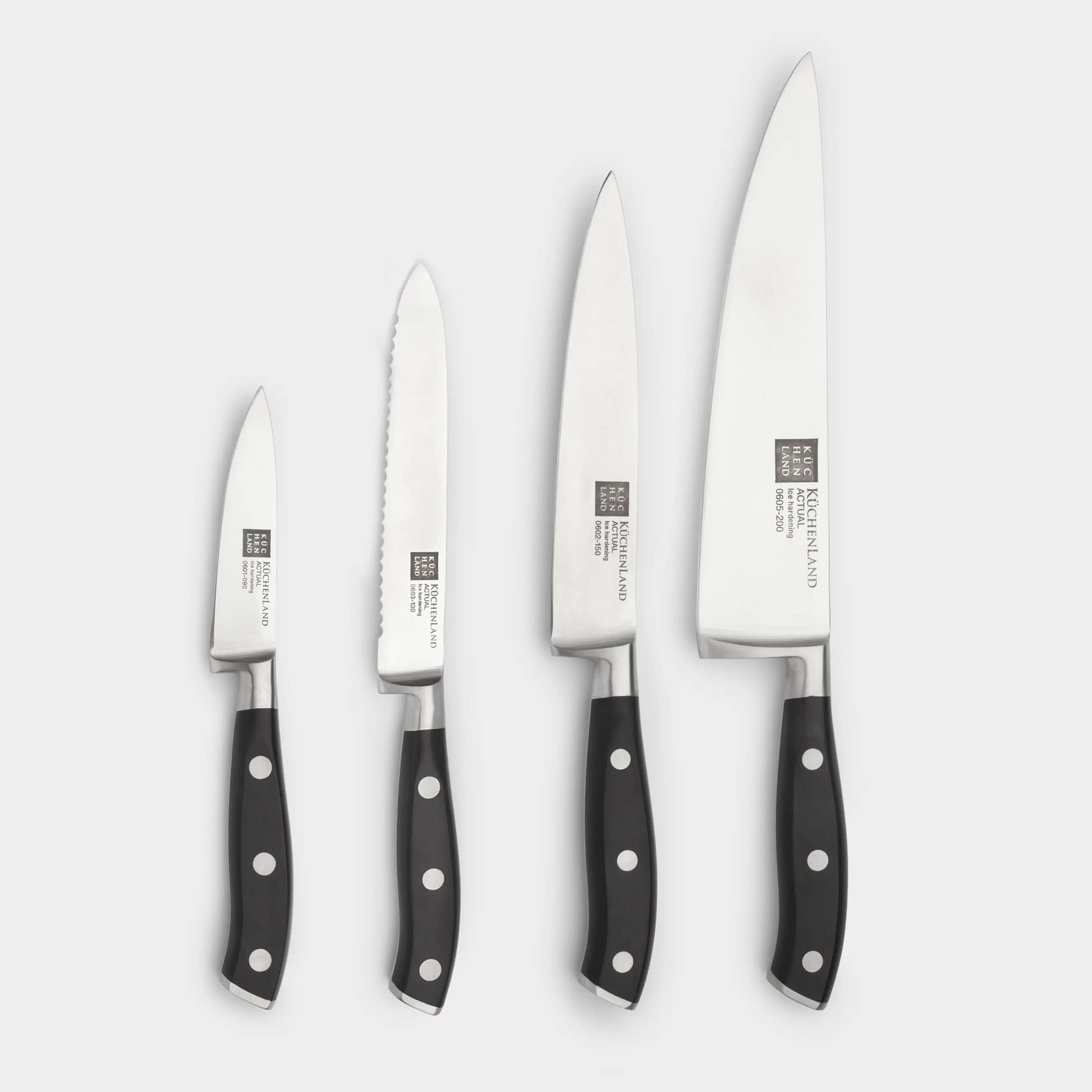 Knife set, 4 pr, steel / plastic, Actual
