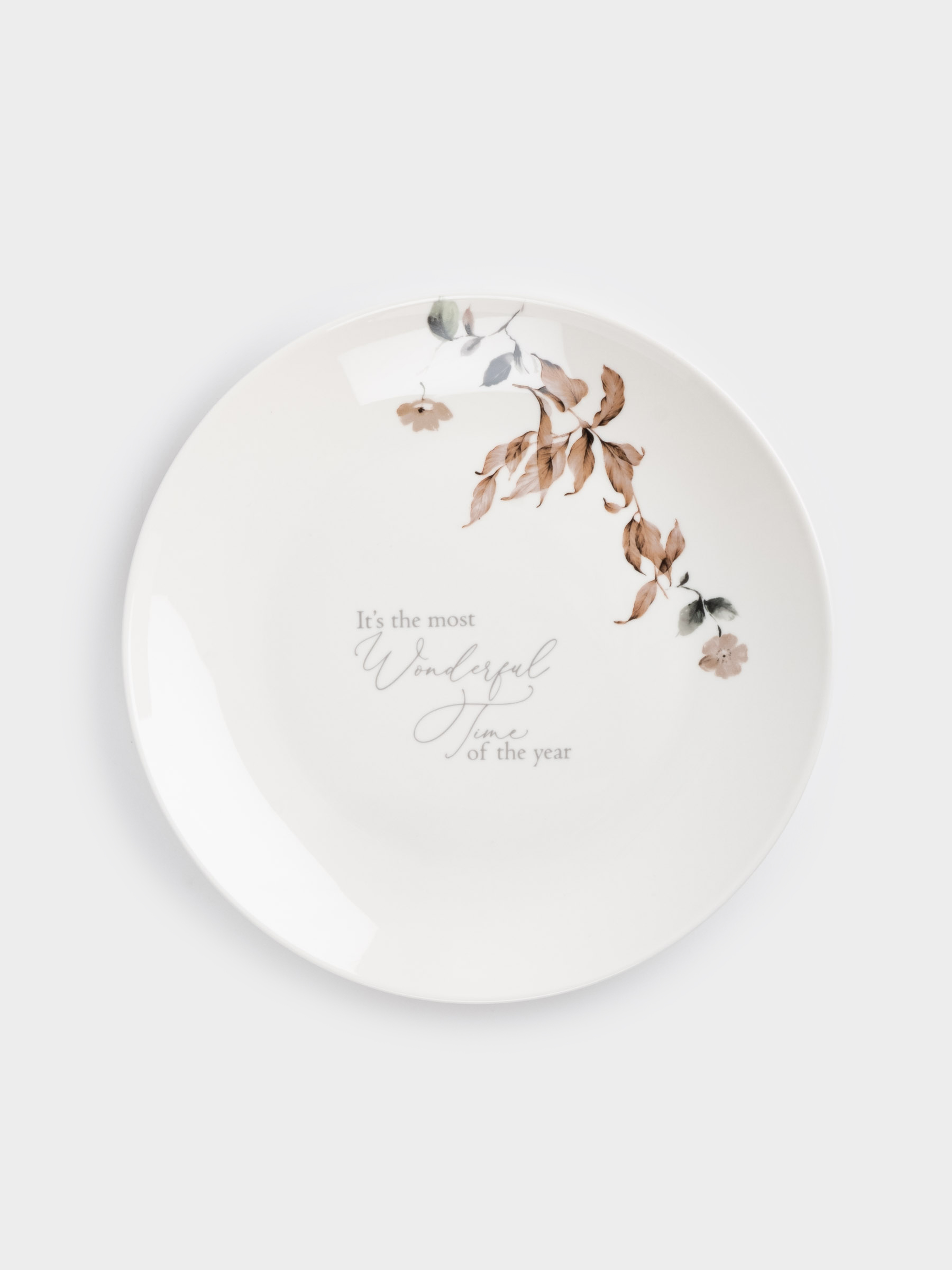Snack plate, 20 cm, 2 pcs, porcelain N, Autumn flowers, Refined floral, image-2