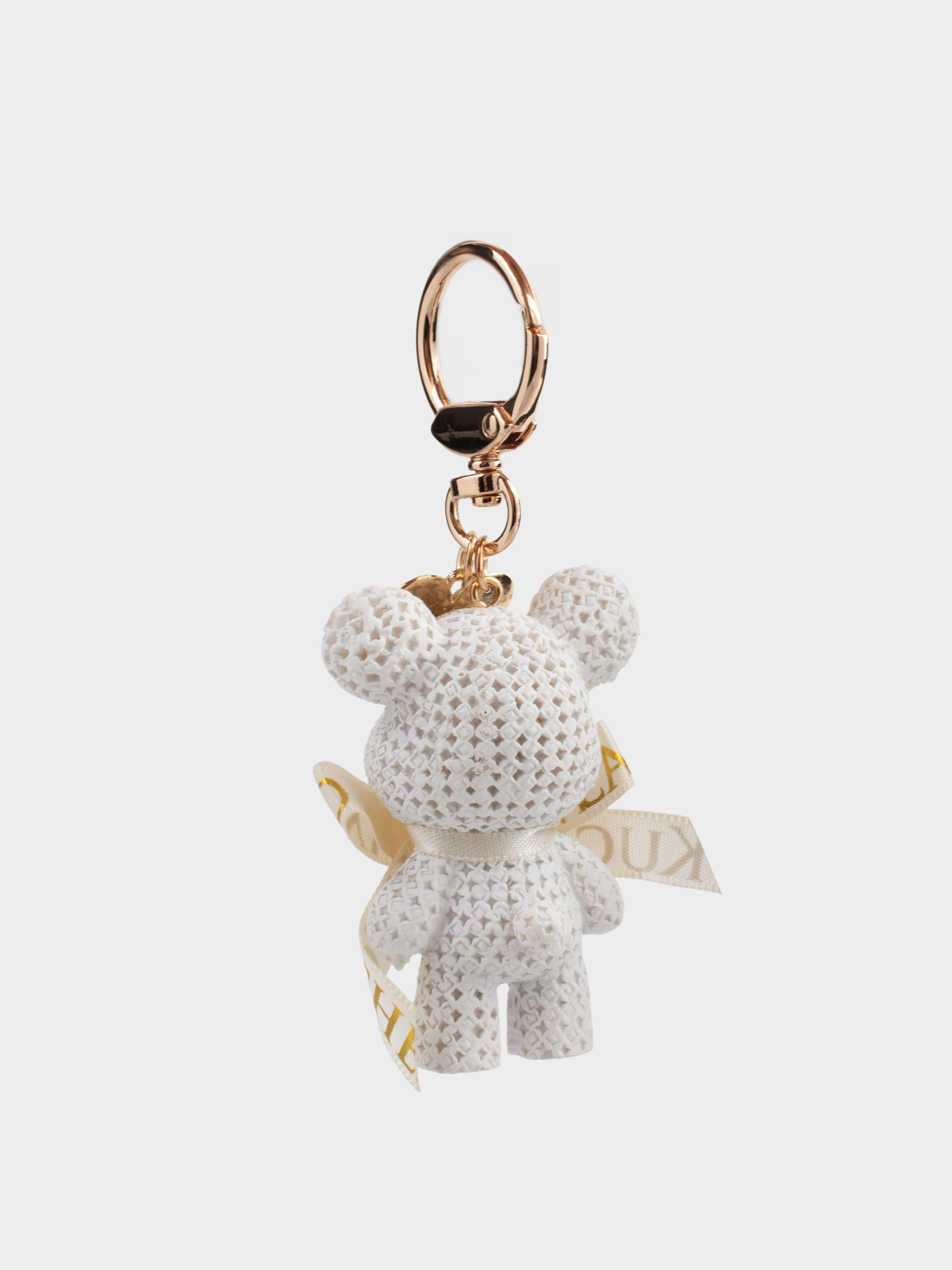 Keychain, 11 cm, plastic / metal, milky, Bear, Bear, image-1