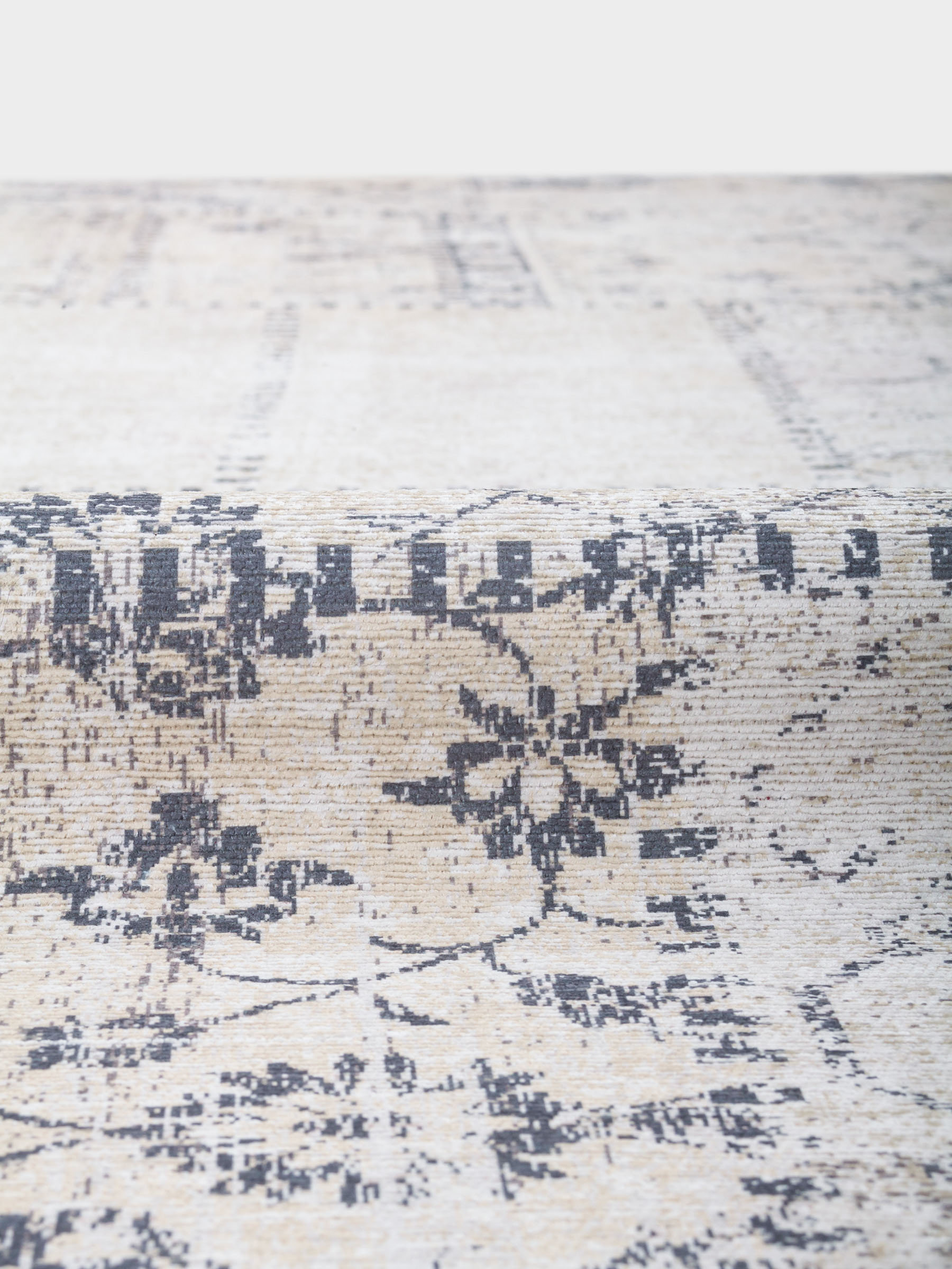 Rug, 150x210 cm, chenille / cotton, beige-brown, Patchwork print, Cave, image-4