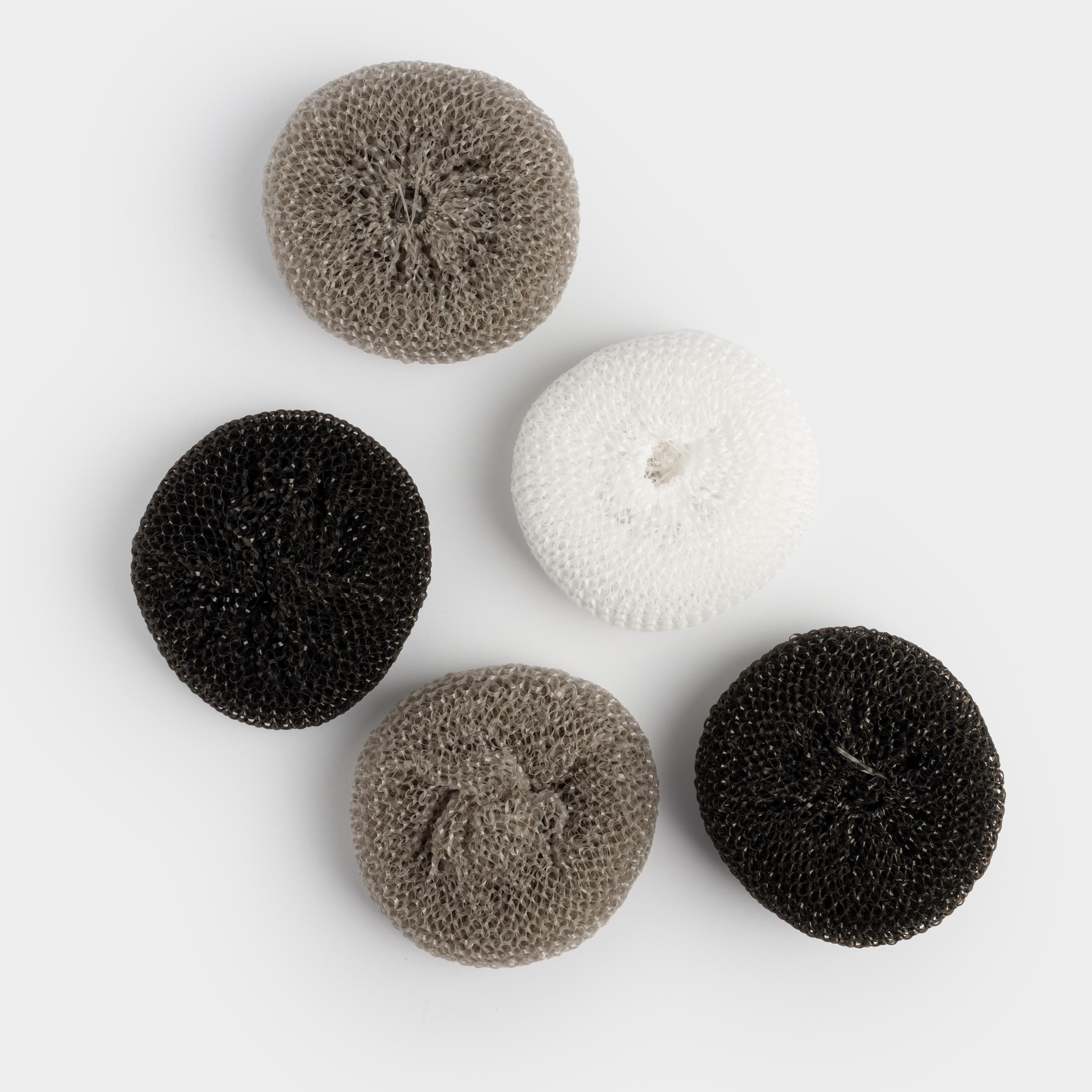 Cleaning sponge, 8 cm, 5 pcs, polypropylene, black/grey / white, Black clean