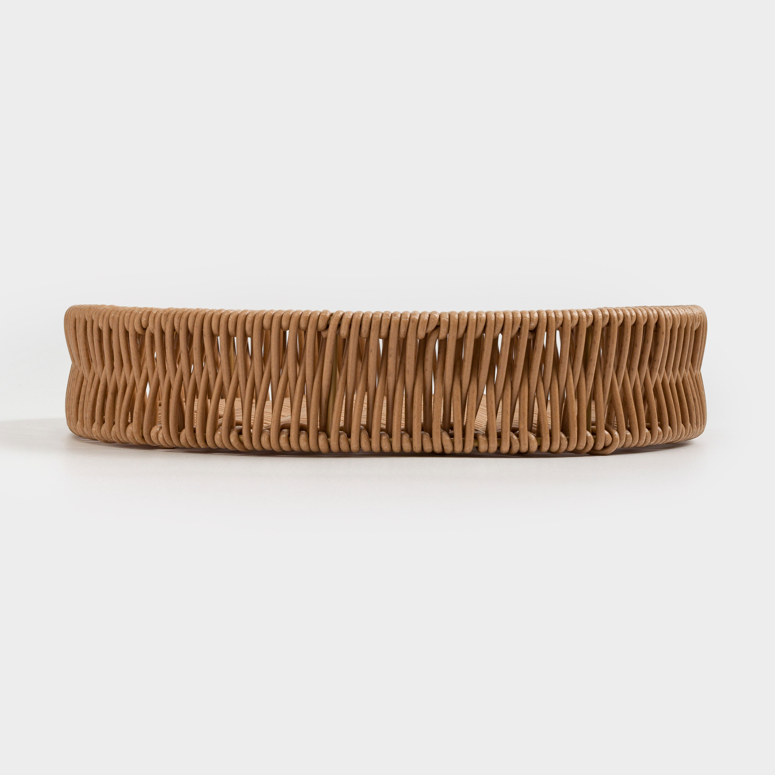 Tray, 25 cm, braided, rattan, round, beige, Twig