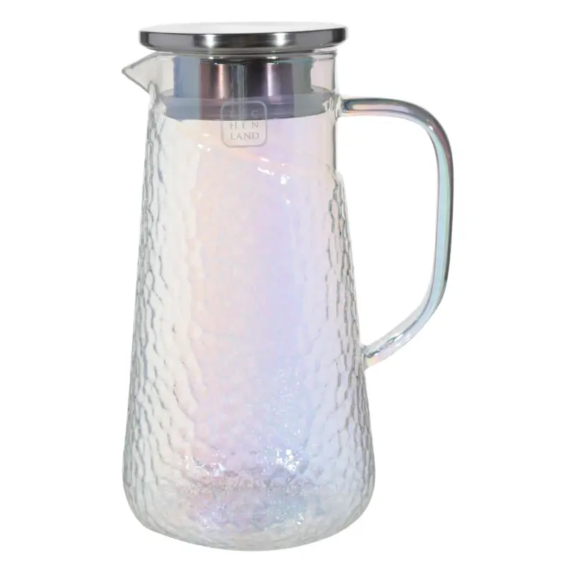 Pitcher, 1.2 l, with filter cap, used glass, mother-of-pearl, Ripply polar, image-0
