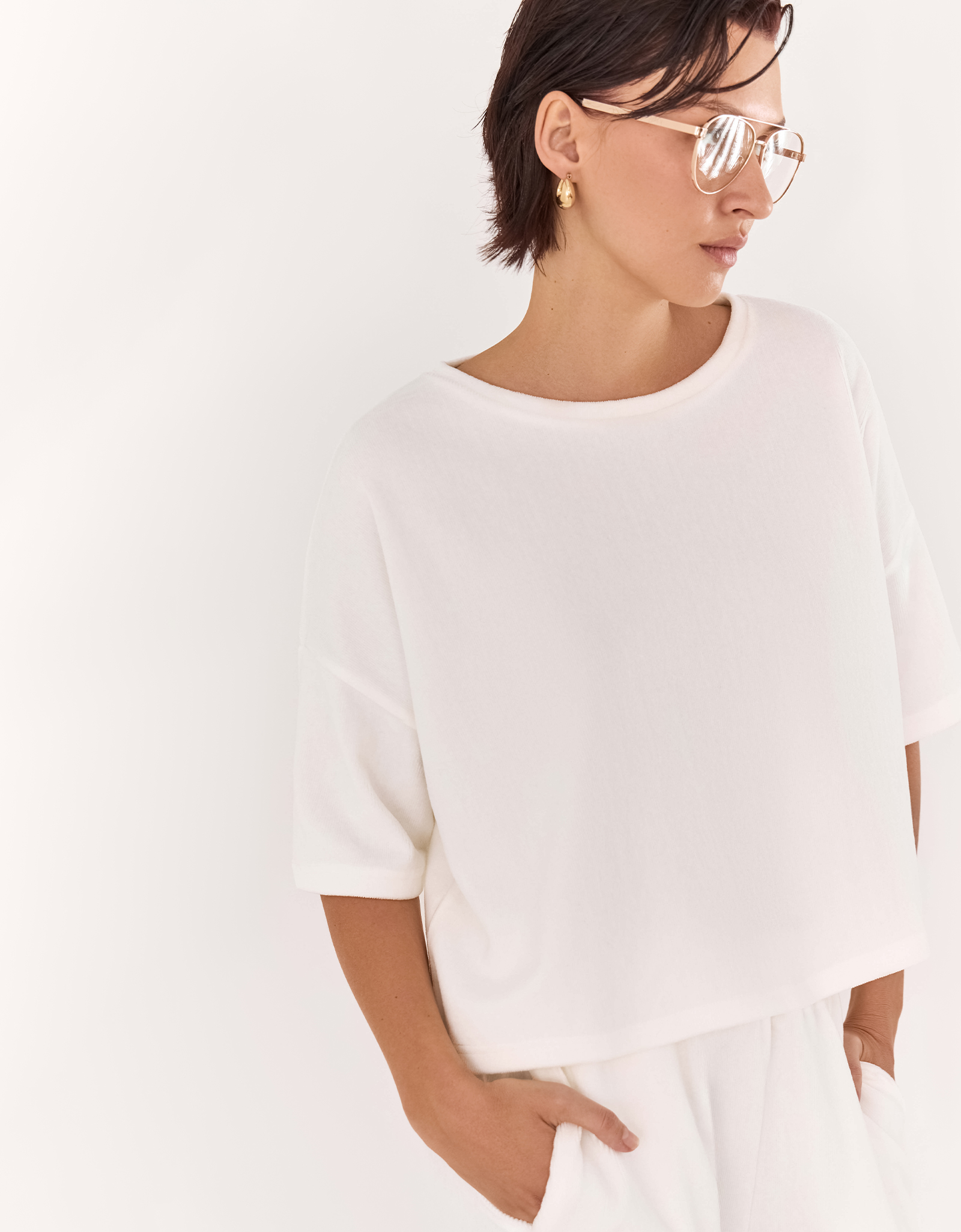 Women's T-shirt, size M, cotton / polyester, white, Peggy, image-2