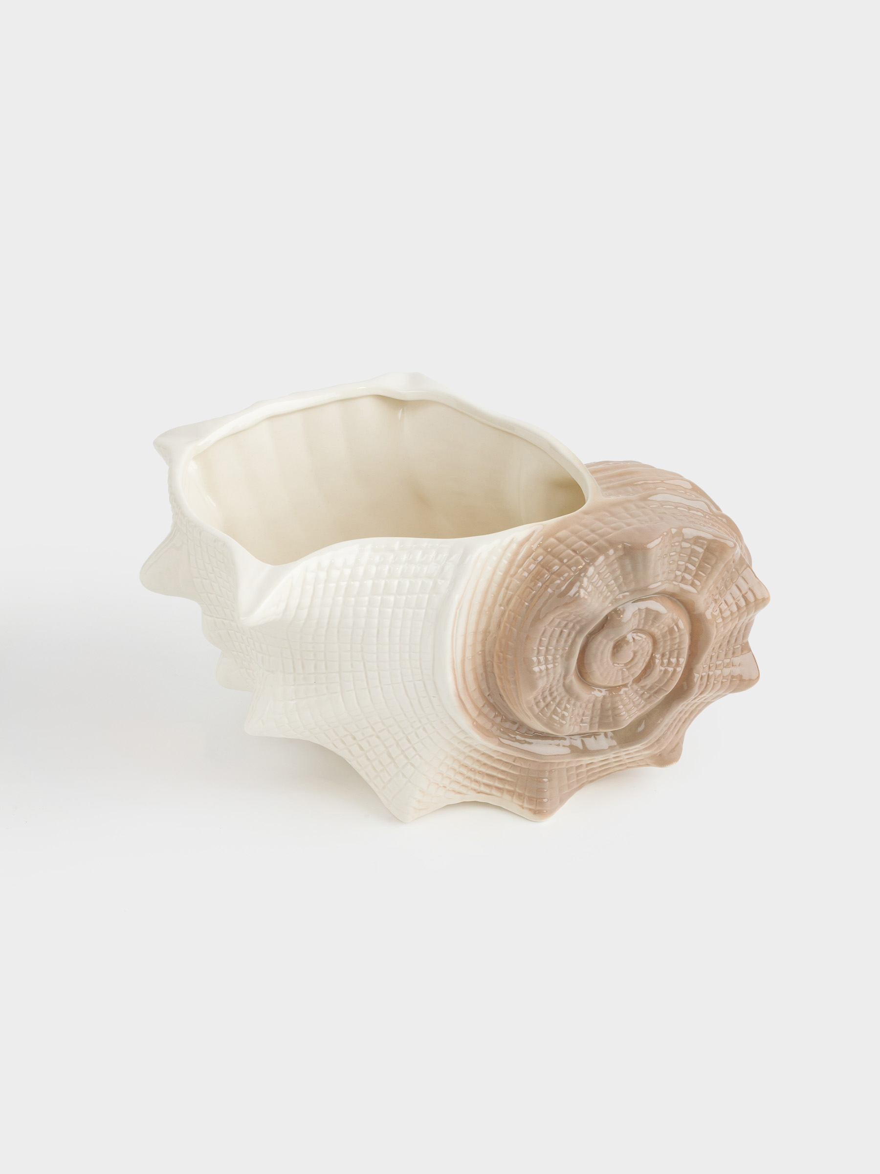 Planter, 23x12 cm, porcelain P, milky brown, Seashell, Seaside, image-1