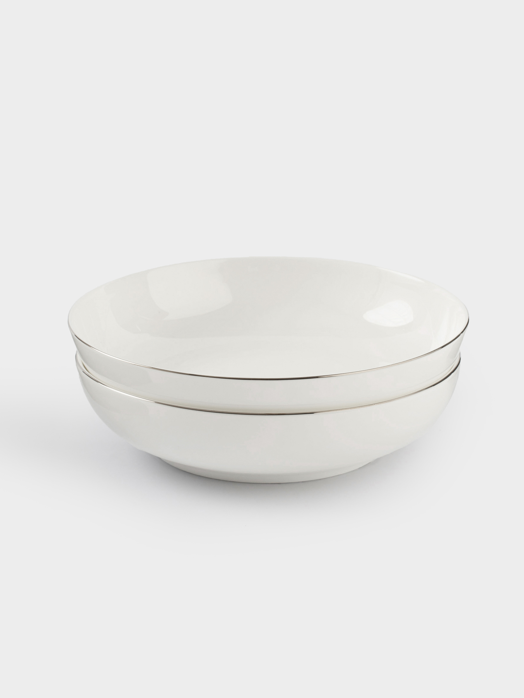 Soup plate, 20x4 cm, 2 pieces, porcelain F, white, Ideal silver, image-0