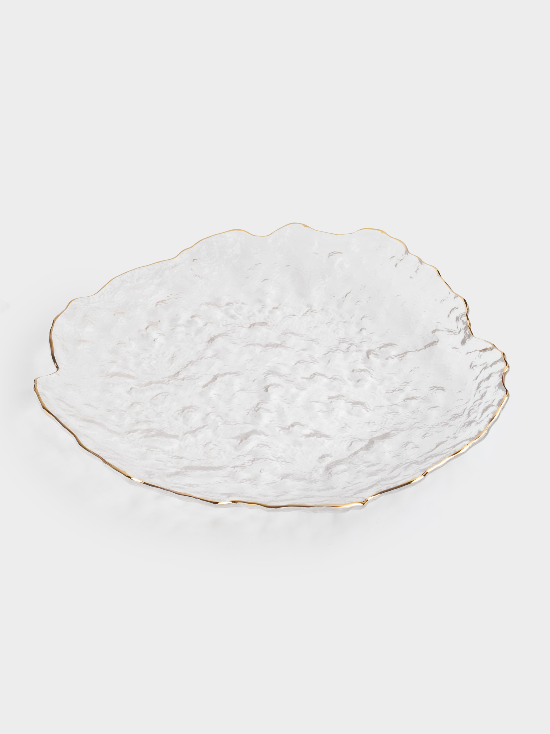 Dish, 30 cm, glass, with golden edging, Nautilus gold, image-1