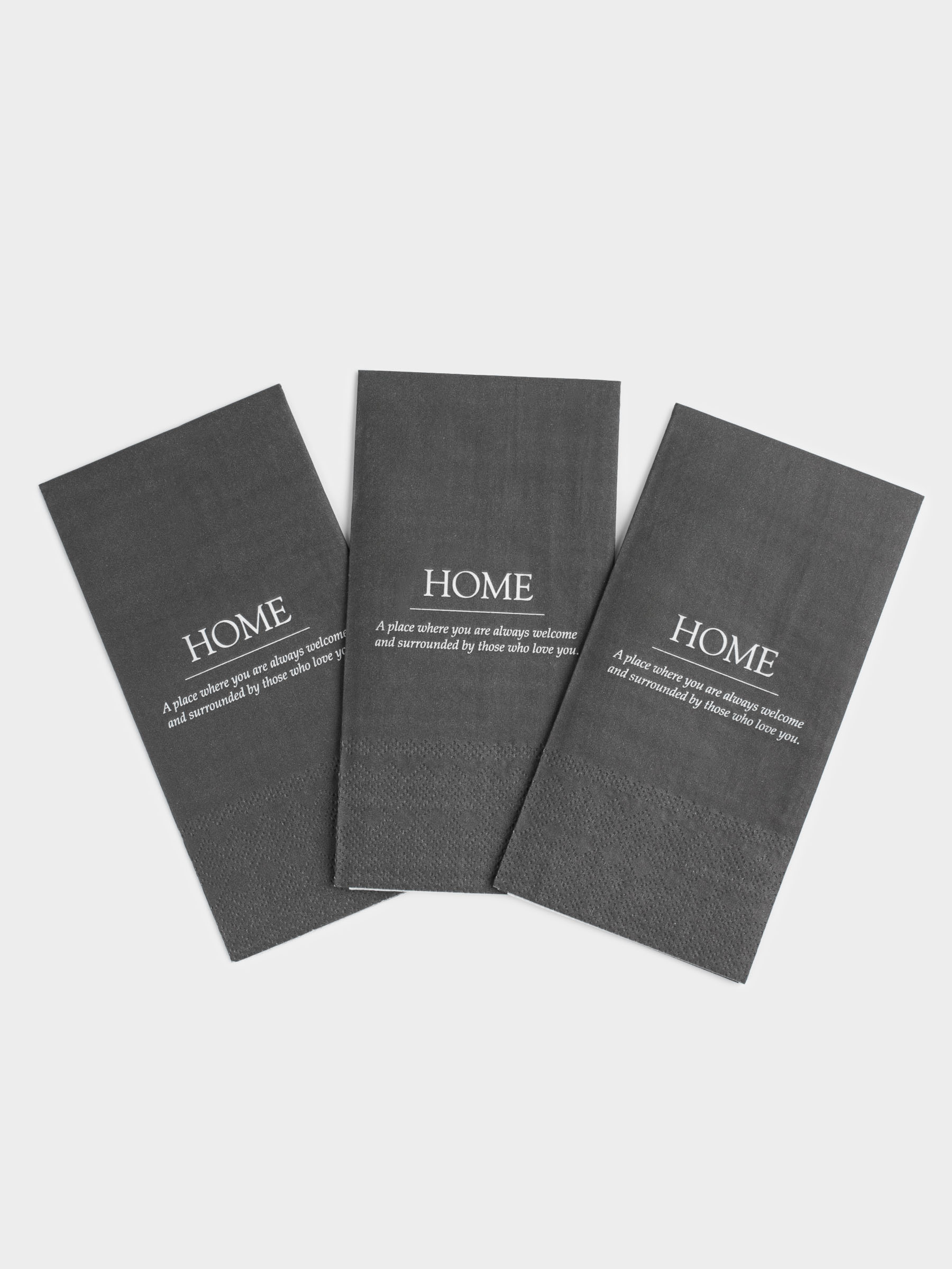 Paper napkins, 33x33 cm, 20 pcs, rectangular, black, Home, Course