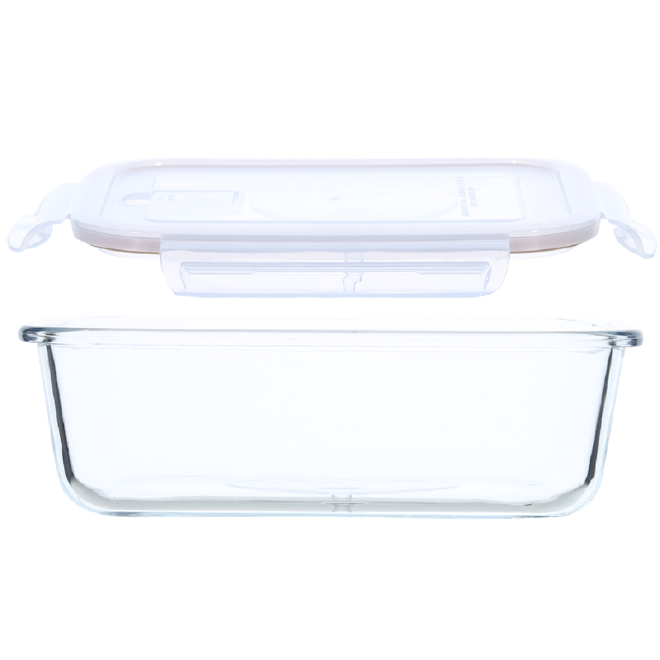 Container, 1.5 l, with clips, with valve, glass T, rectangular, Soft kitchen
