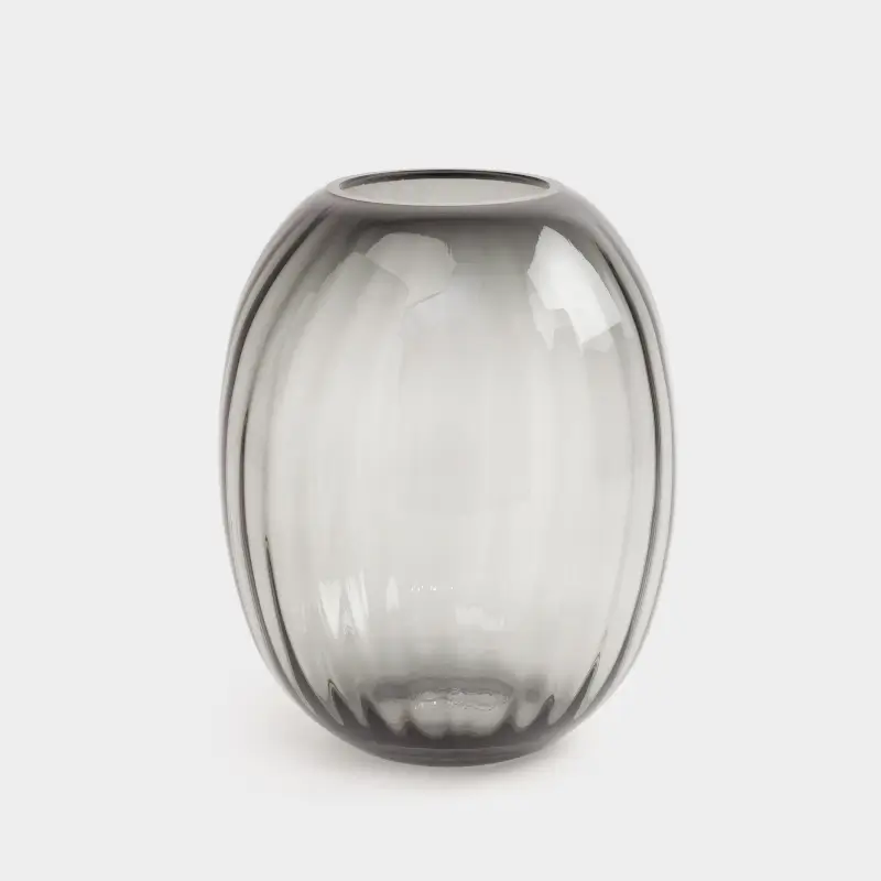 Flower vase, 24 cm, glass, grey gradient, Ledge gradient ,image-0