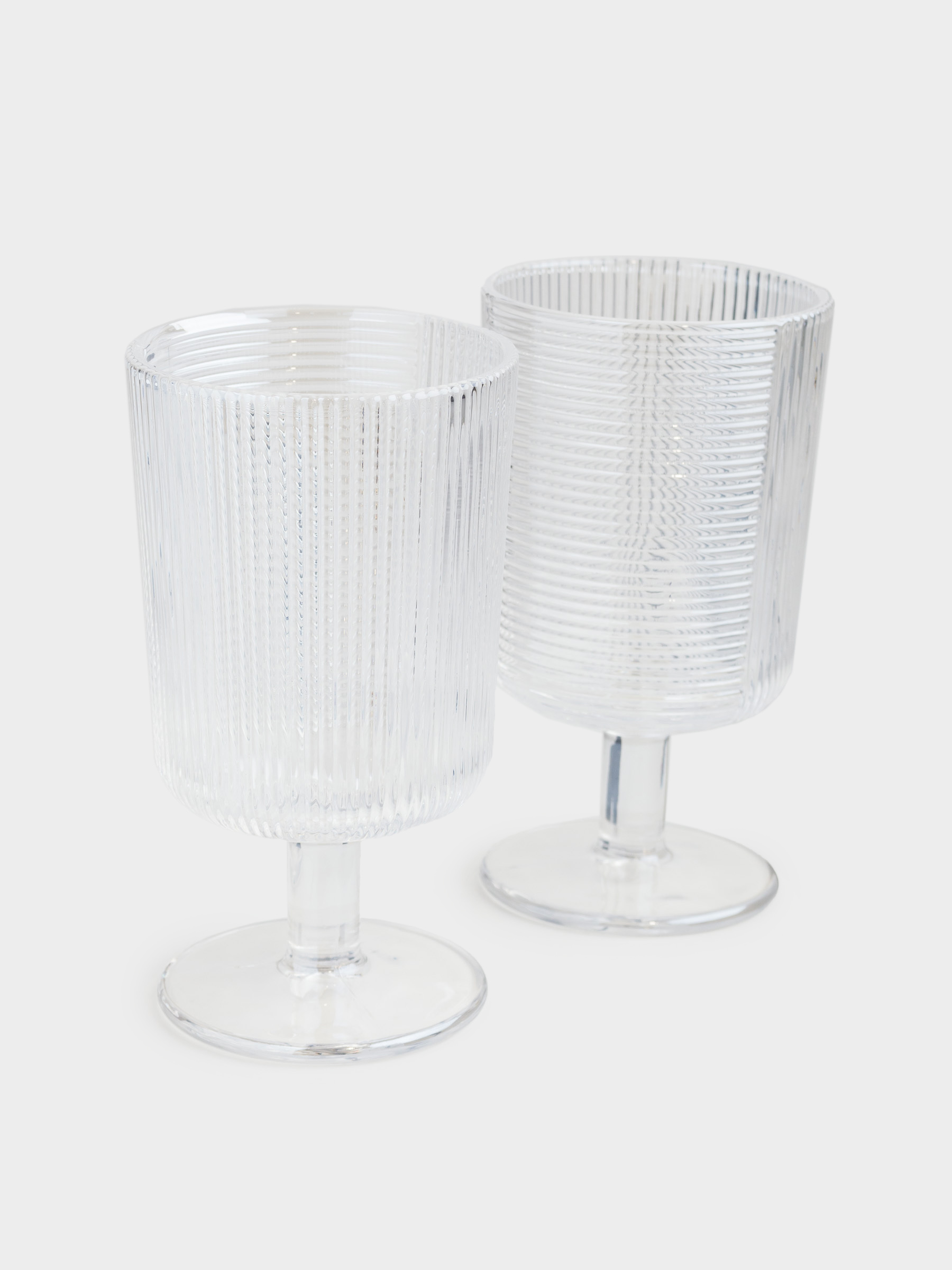 Drinking goblet glass, 260 ml, 2 pcs, glass R, color, pearl, Stripe, image-1