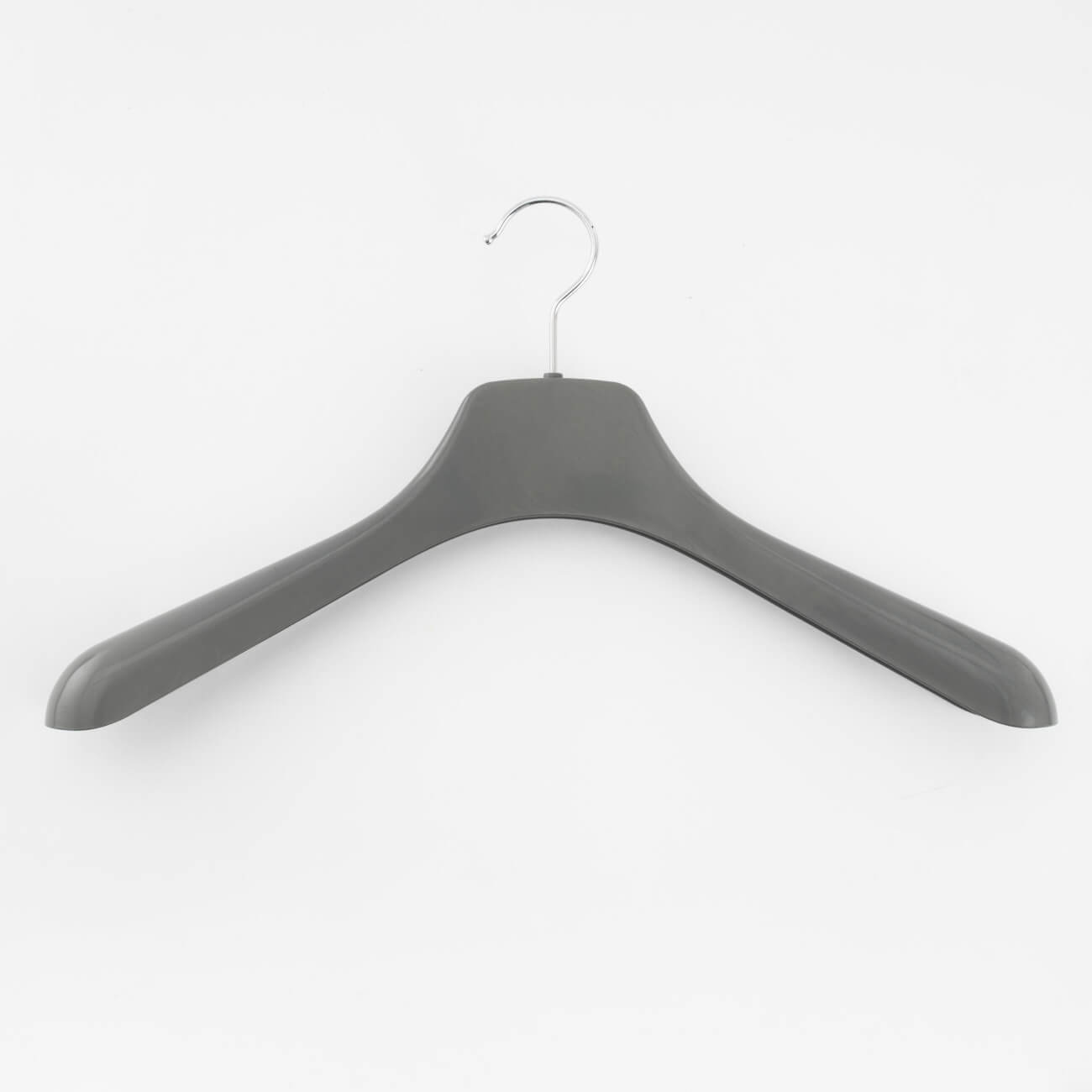 Coat hanger, 43 cm, for jackets and outerwear, plastic, grey