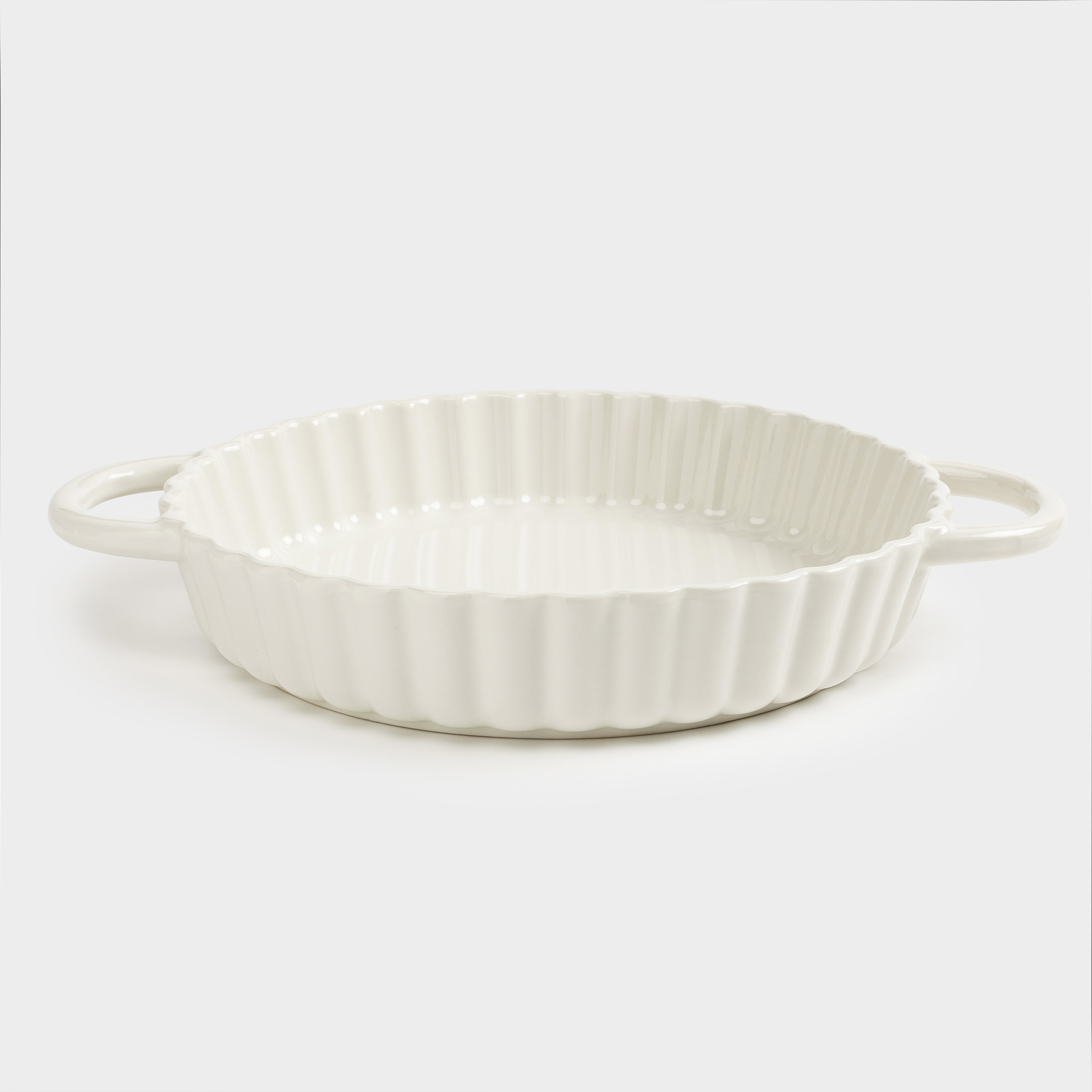 Baking dish, 22 cm, ceramic, round, milky, Cakes ivory