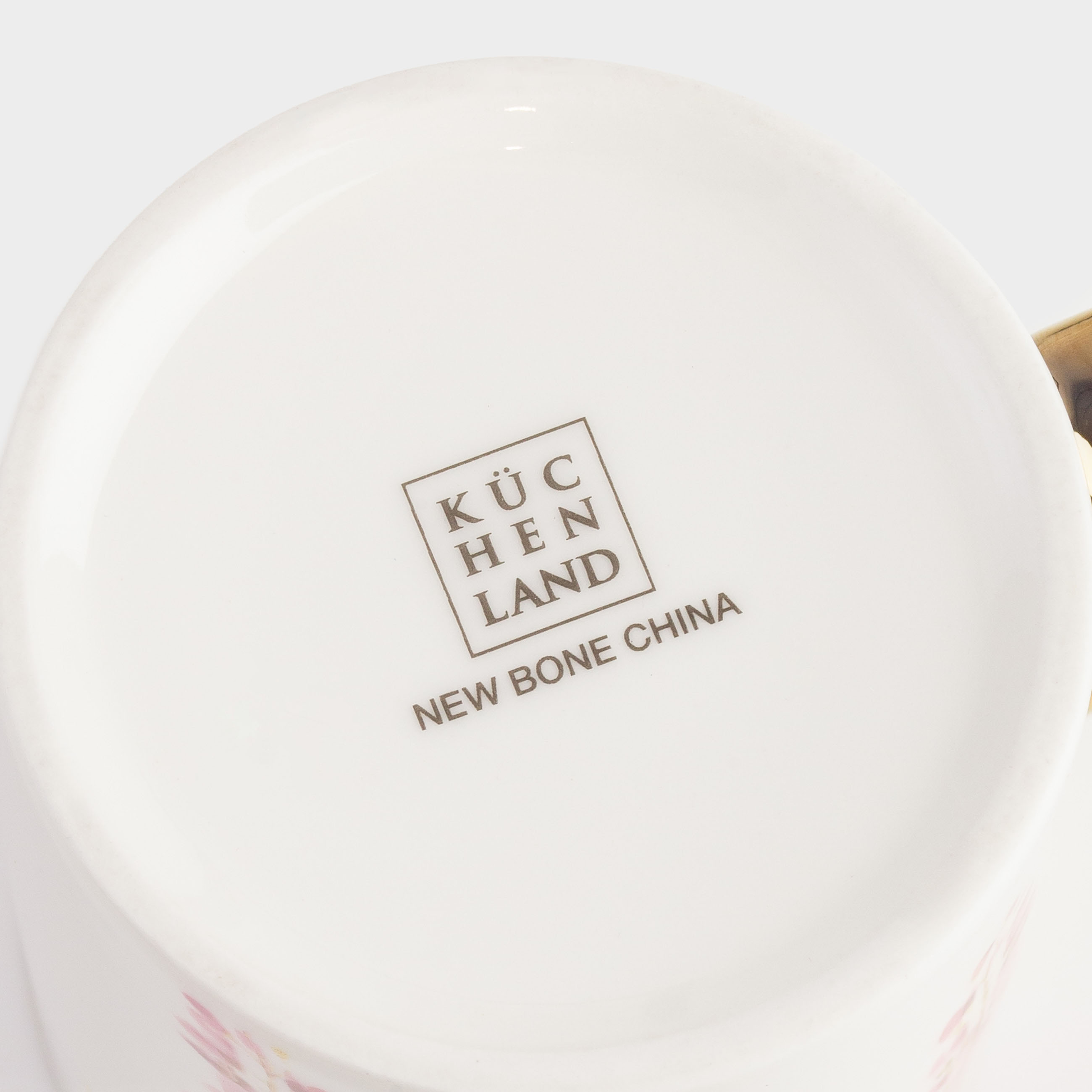 Mug, 350 ml, porcelain N, white-gold, Wisteria, Flower garden, image-3