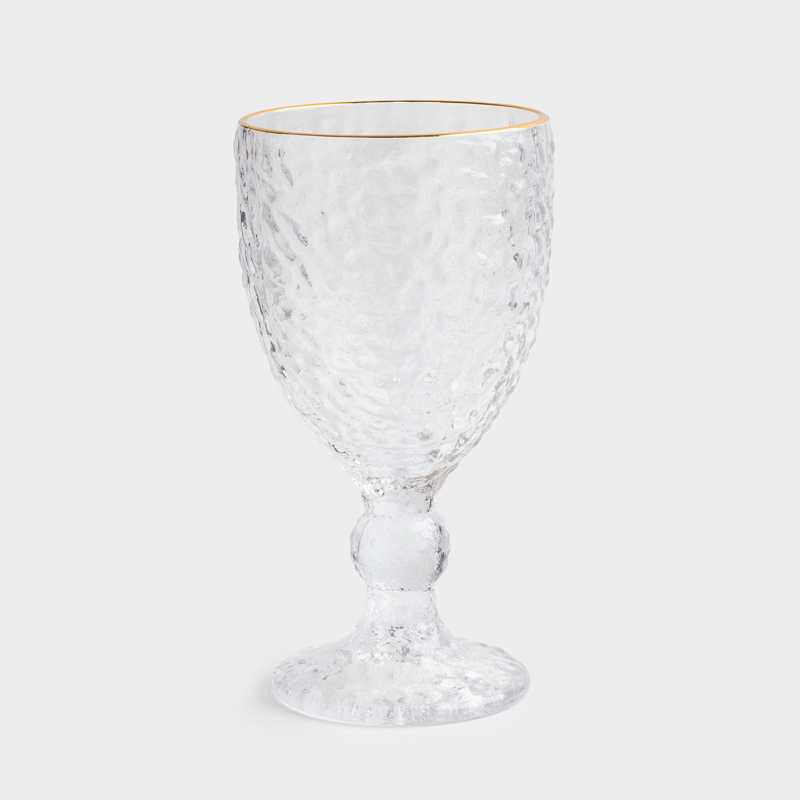 Wine goblet glass, 320 ml, glass, with golden edging, Nautilus Gold, image-0