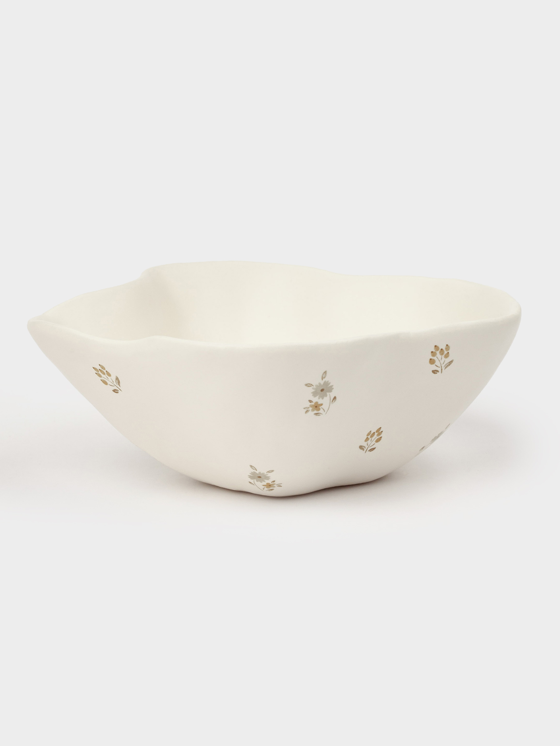 Bowl, 13x5 cm, ceramic, milky, Vintage flowers, La flore, image-2