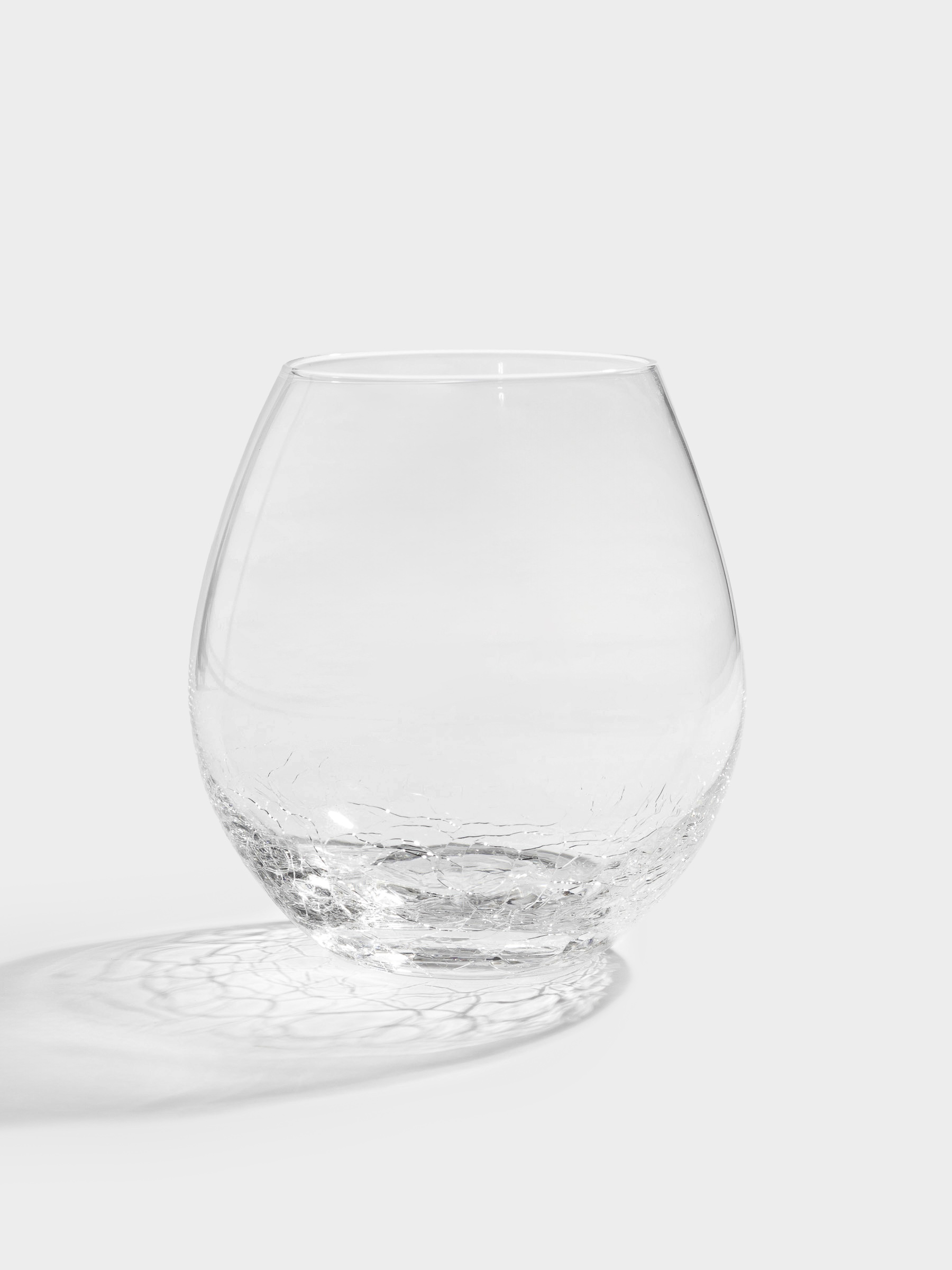 Drink set, 2 persons, 6 items, glasses / cubes, glass / steatite, Craquelure, Ice