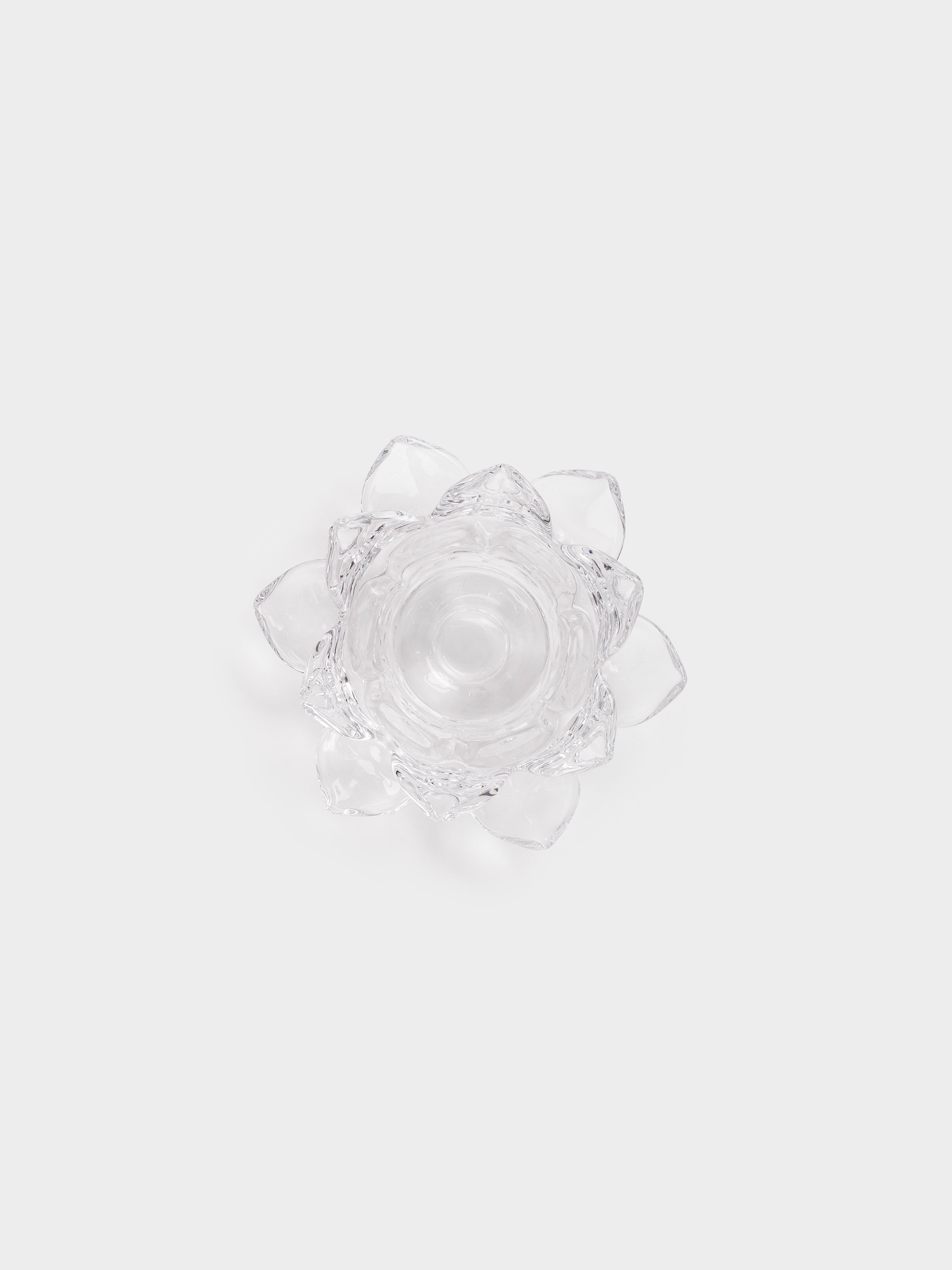 Candlestick, 12 cm, for tea / thin candle, glass, Lotus, Lotus, image-2