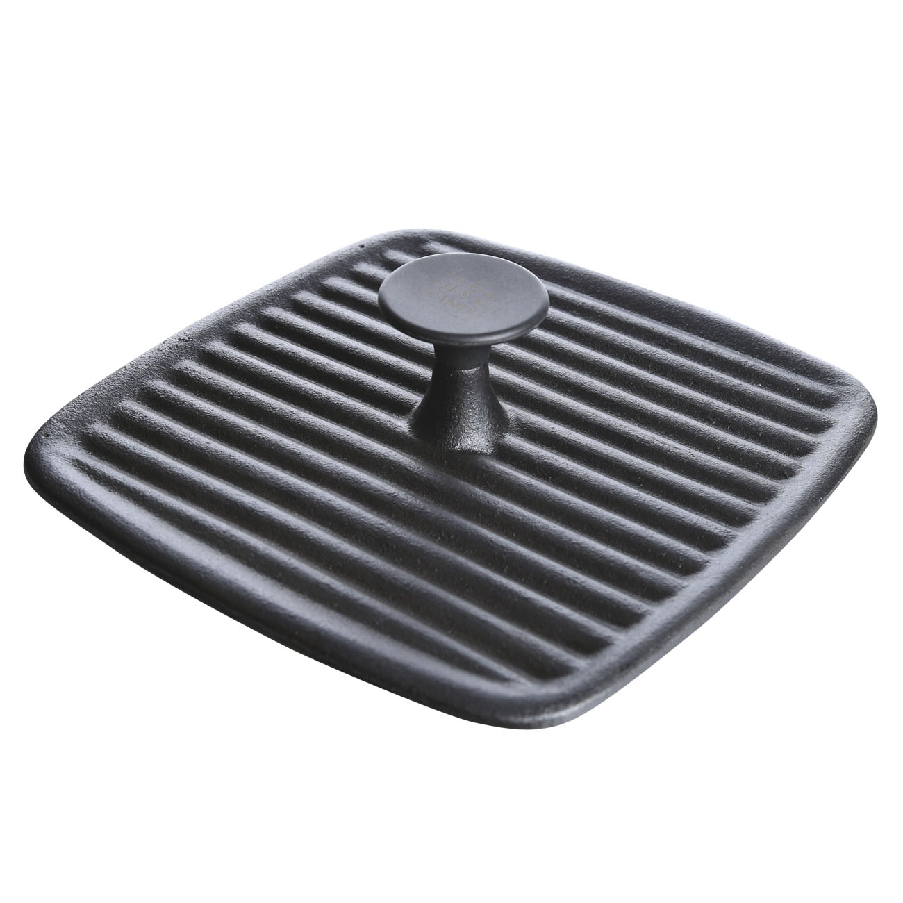 Grill press cover, 23 cm, cast iron, square, Black, Authentic