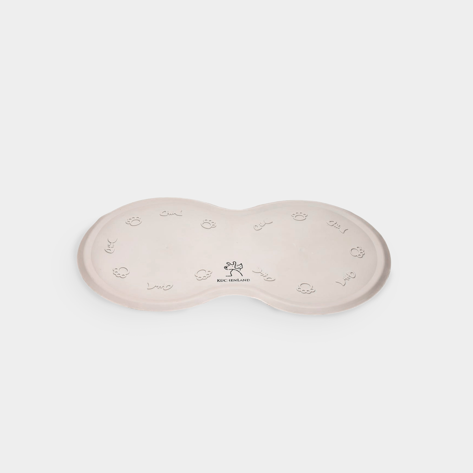 Pet bowl mat, 45x25 cm, rubber, gray-beige, Favorite pet