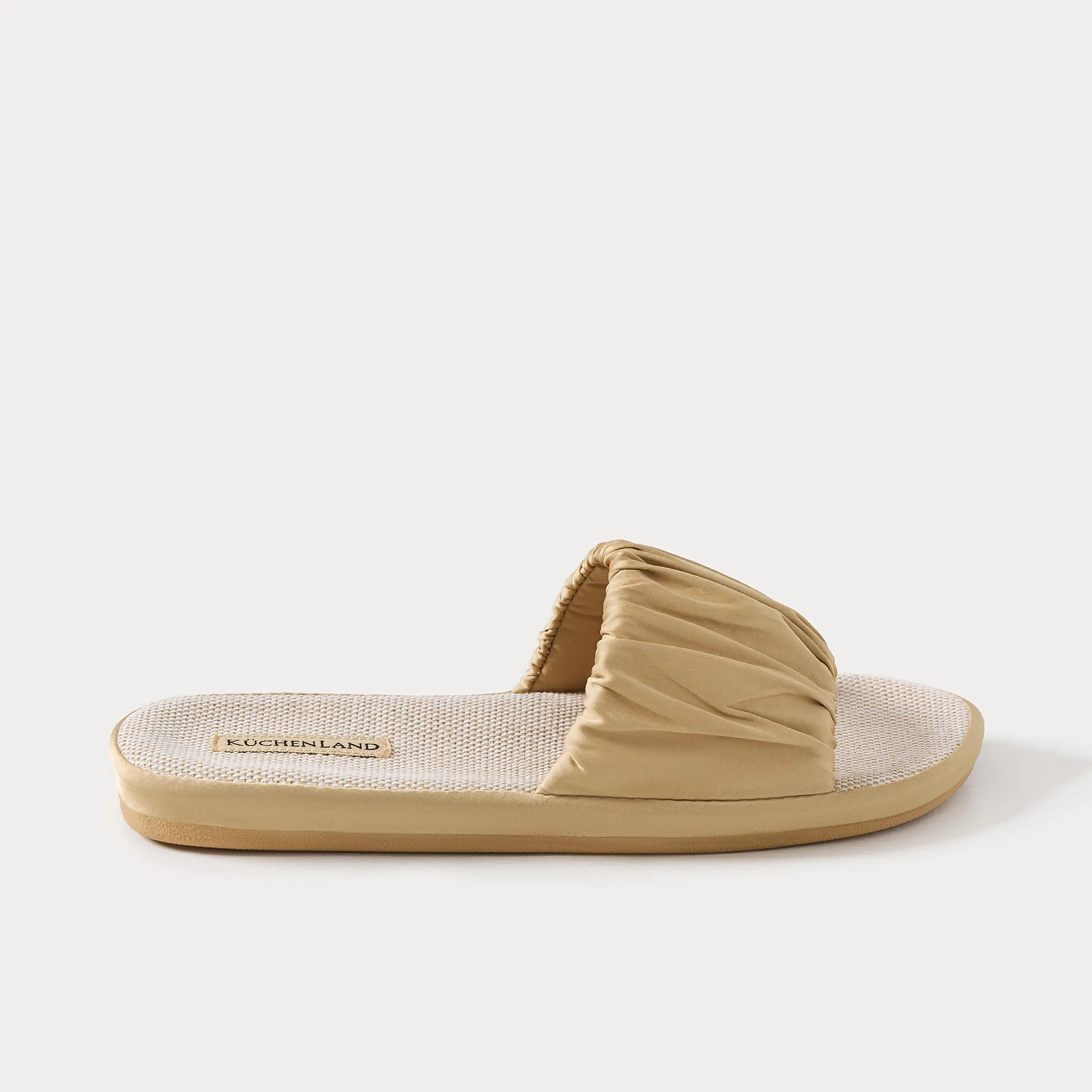 Women's slippers, homewear, size 36-37, polyester / cotton, beige, Everleigh