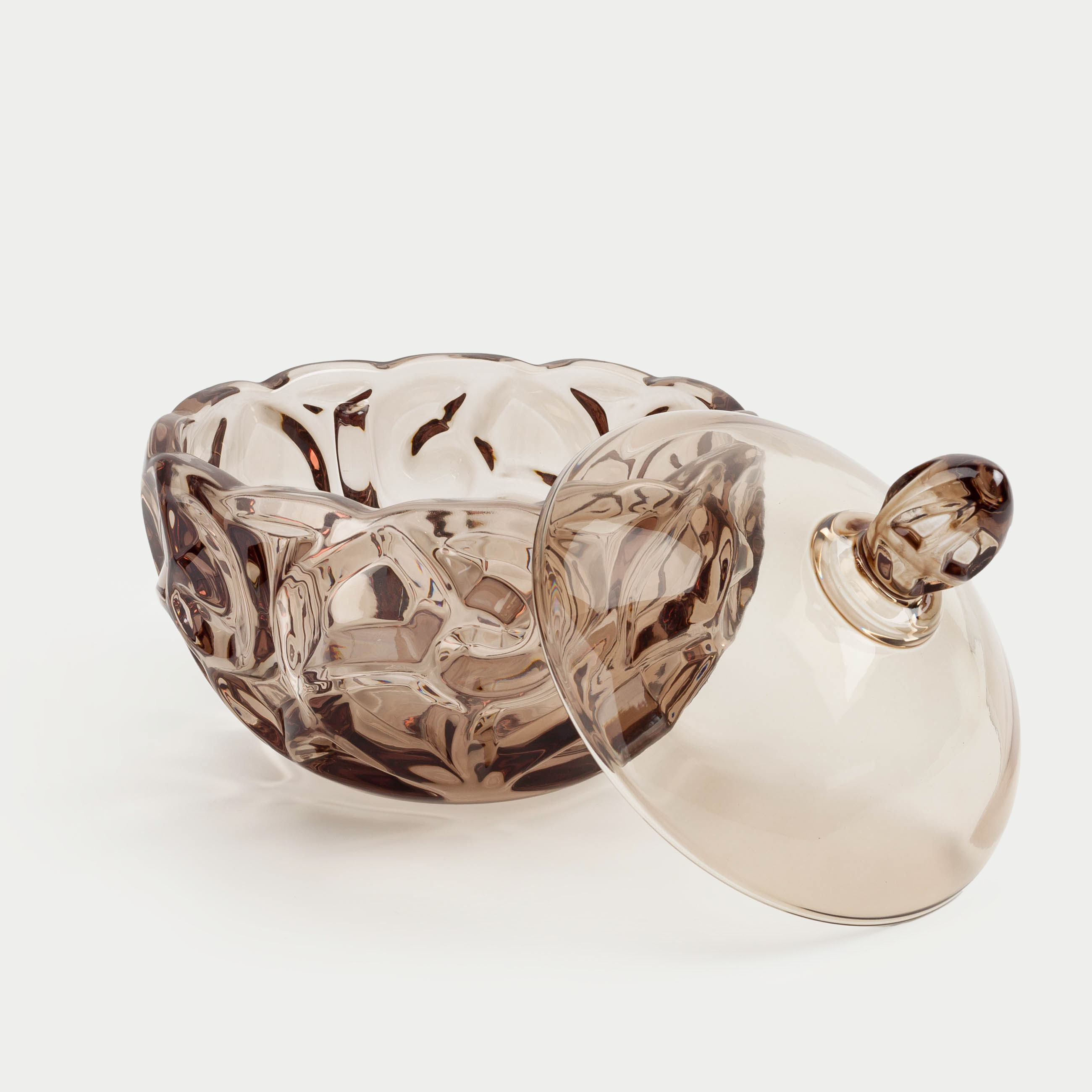 Storage container, 19x17 cm, 1 l, glass R, brown, Patterns, Gala