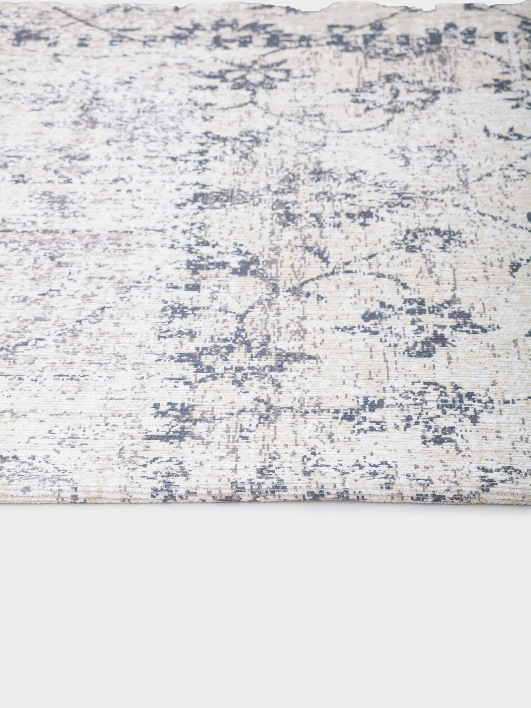 Rug, 150x210 cm, chenille / cotton, beige-brown, Patchwork print, Cave, image-2