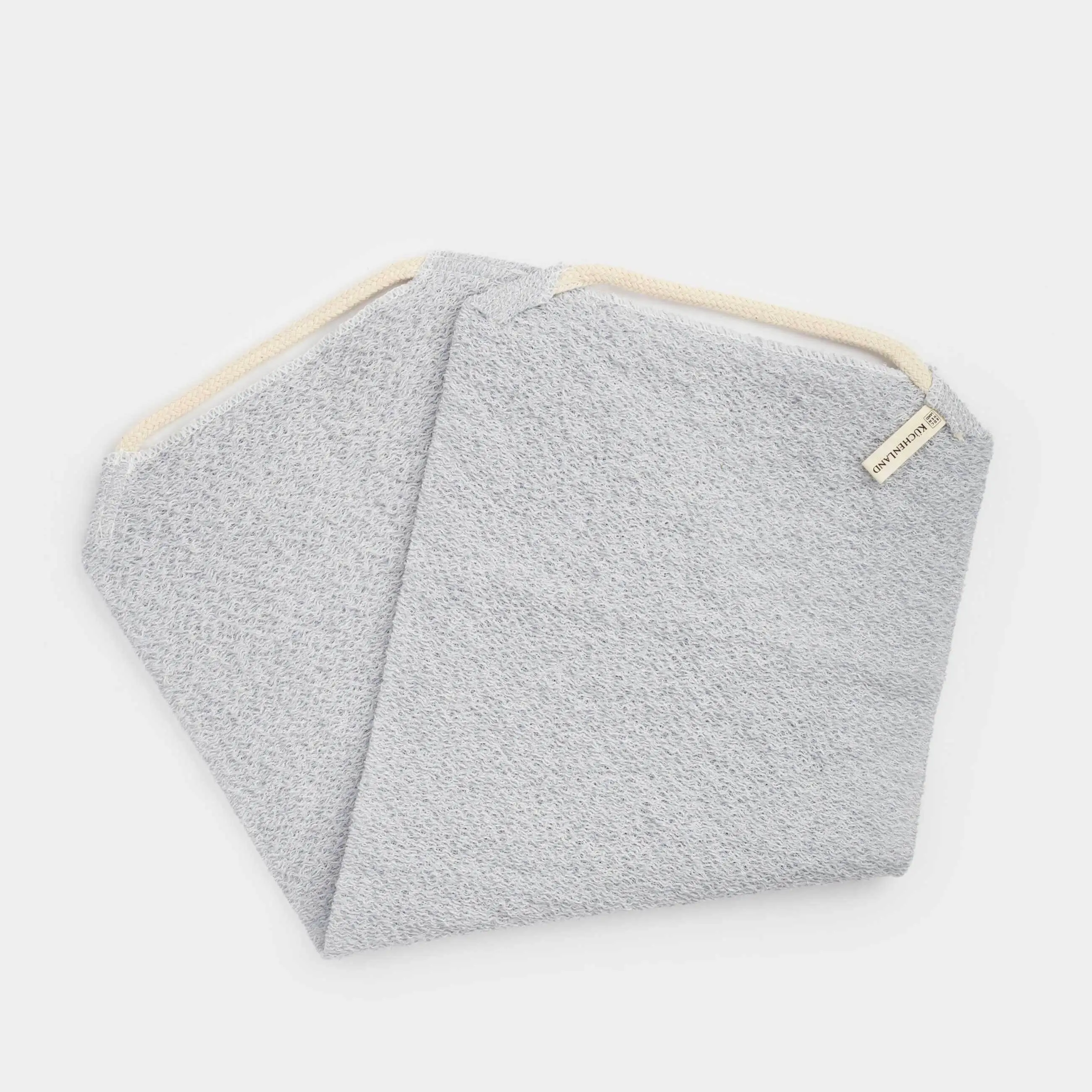 Washcloth-tape for washing the body, 45x21 cm, nylon / cotton, gray-blue, Unique spa, image-0