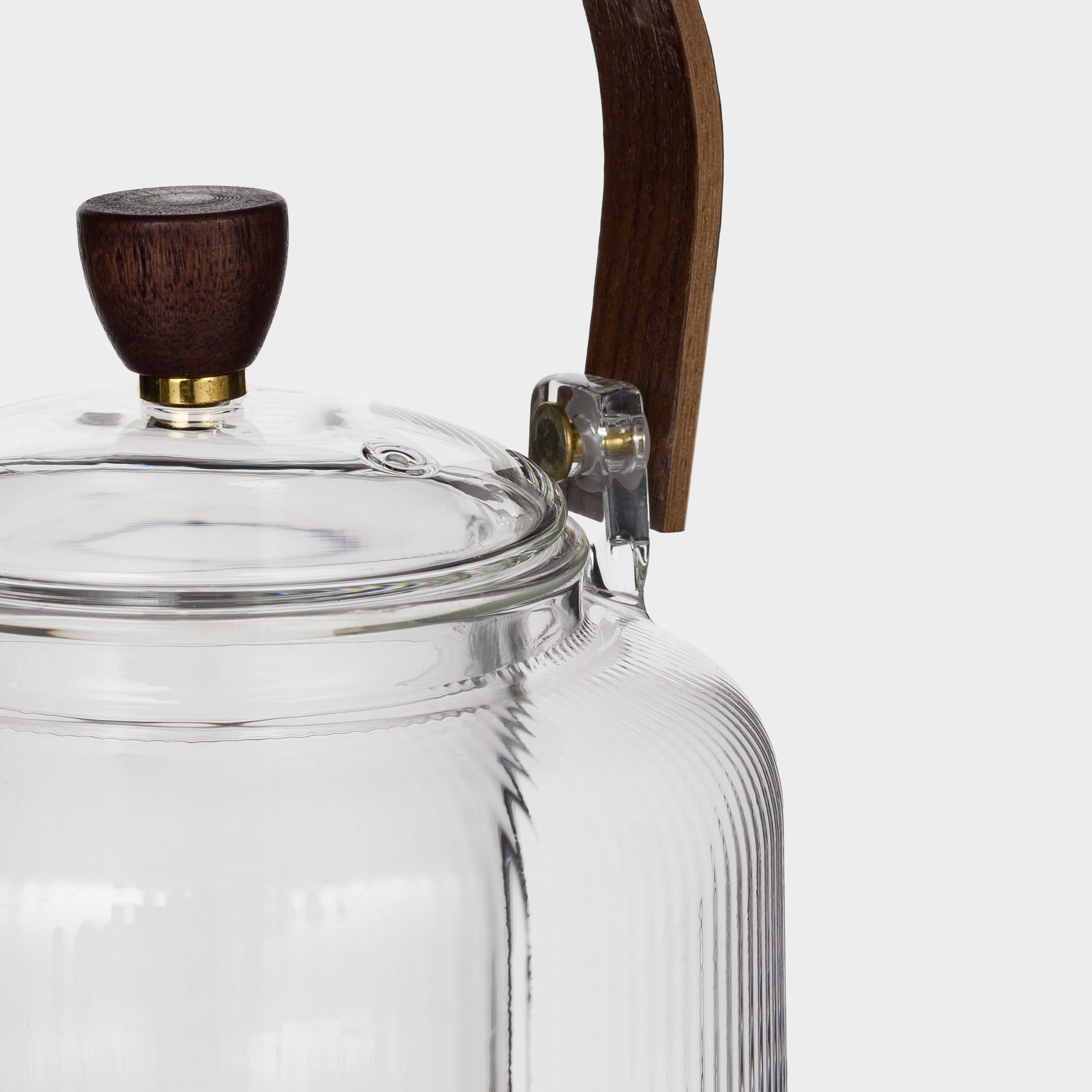 Teapot, 700 ml, glass B / wood, Ribby